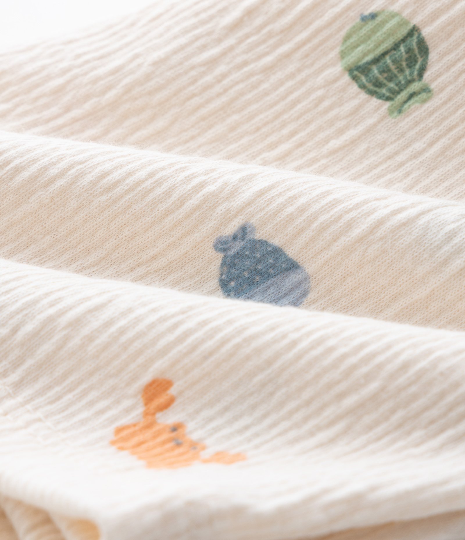 Conjunto Infantil em Anarruga com Estampa Fundo do Mar - Tam 0 a 18 Meses Bege 7