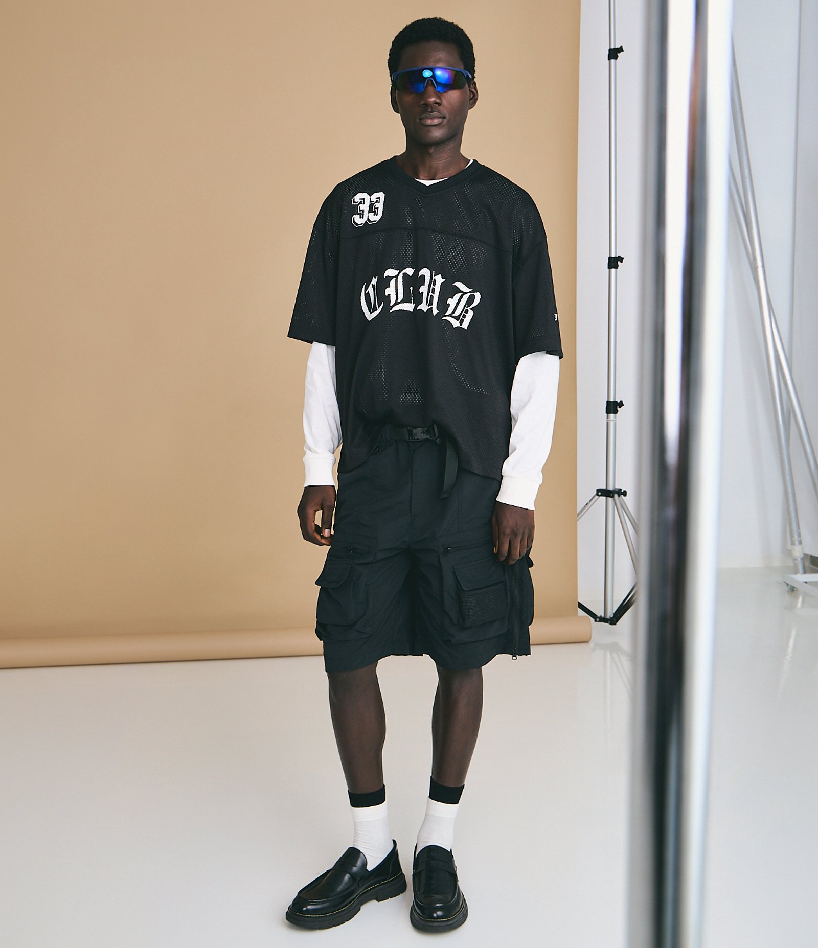Bermuda Baggy Tática com Cinto e Buckle Magnético Preto 1