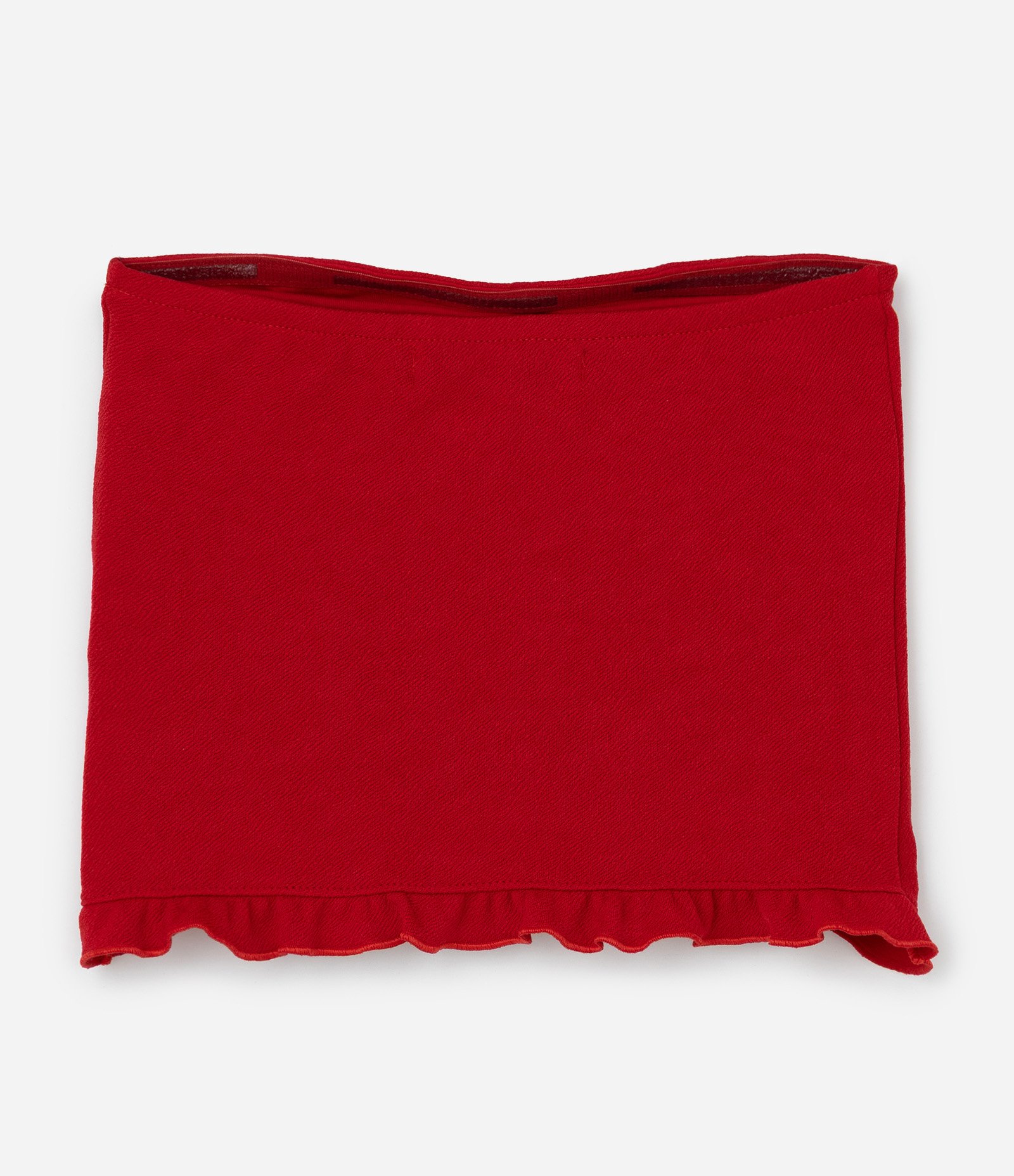 Blusa Infantil Tomara que Caia Texturizada com Frufru na Barra - Tam 5 a 14 Anos Vermelho 2