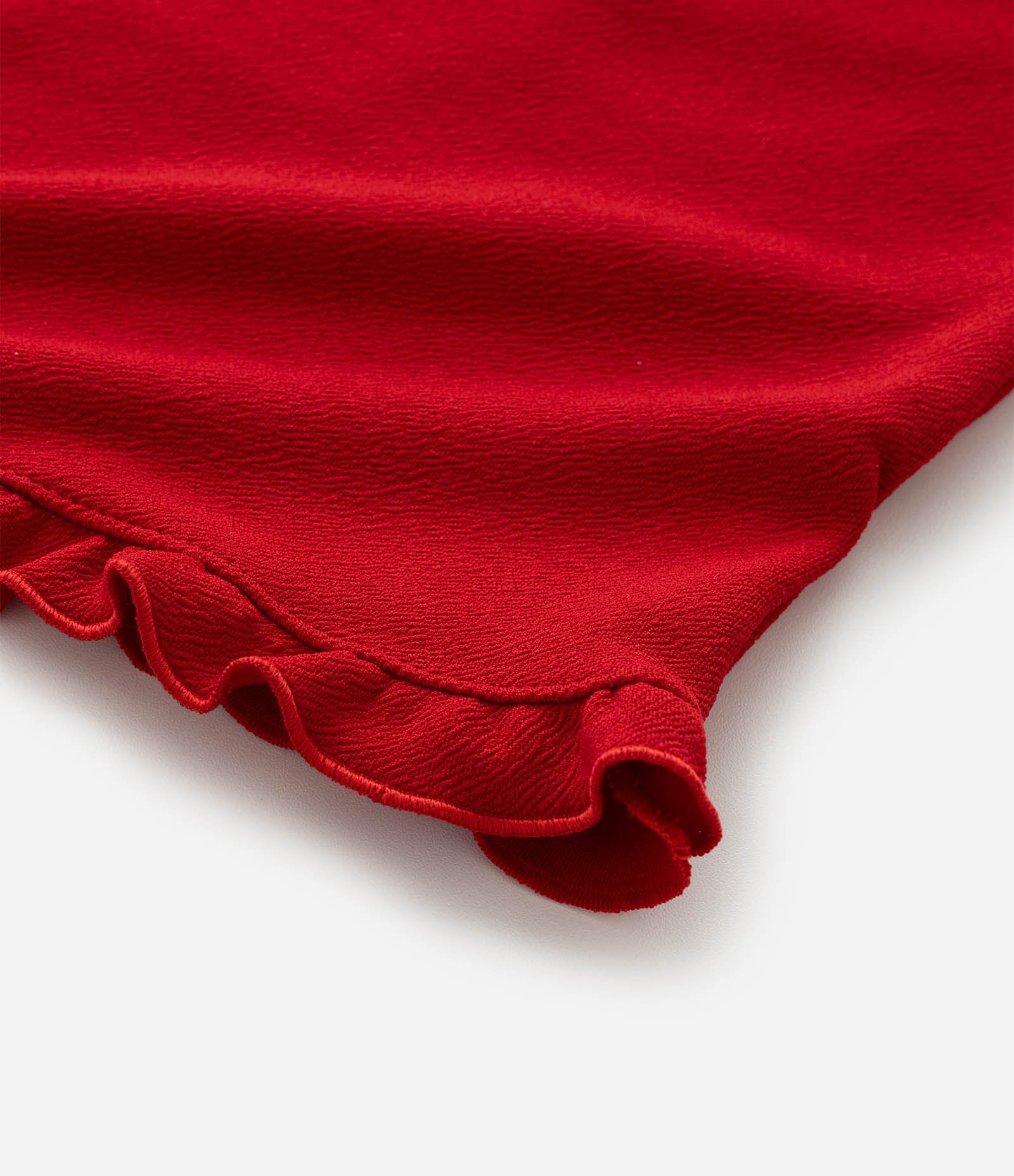 Blusa Infantil Tomara que Caia Texturizada com Frufru na Barra - Tam 5 a 14 Anos Vermelho 5