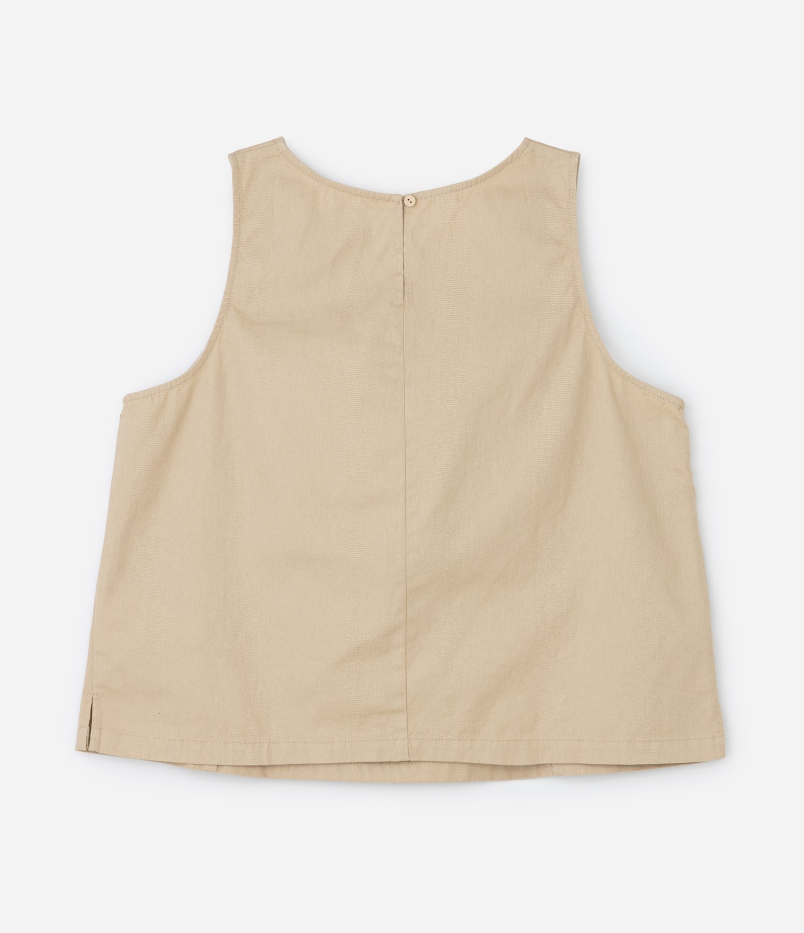 Blusa sem Manga em Sarja Curve & Plus Size Bege 5