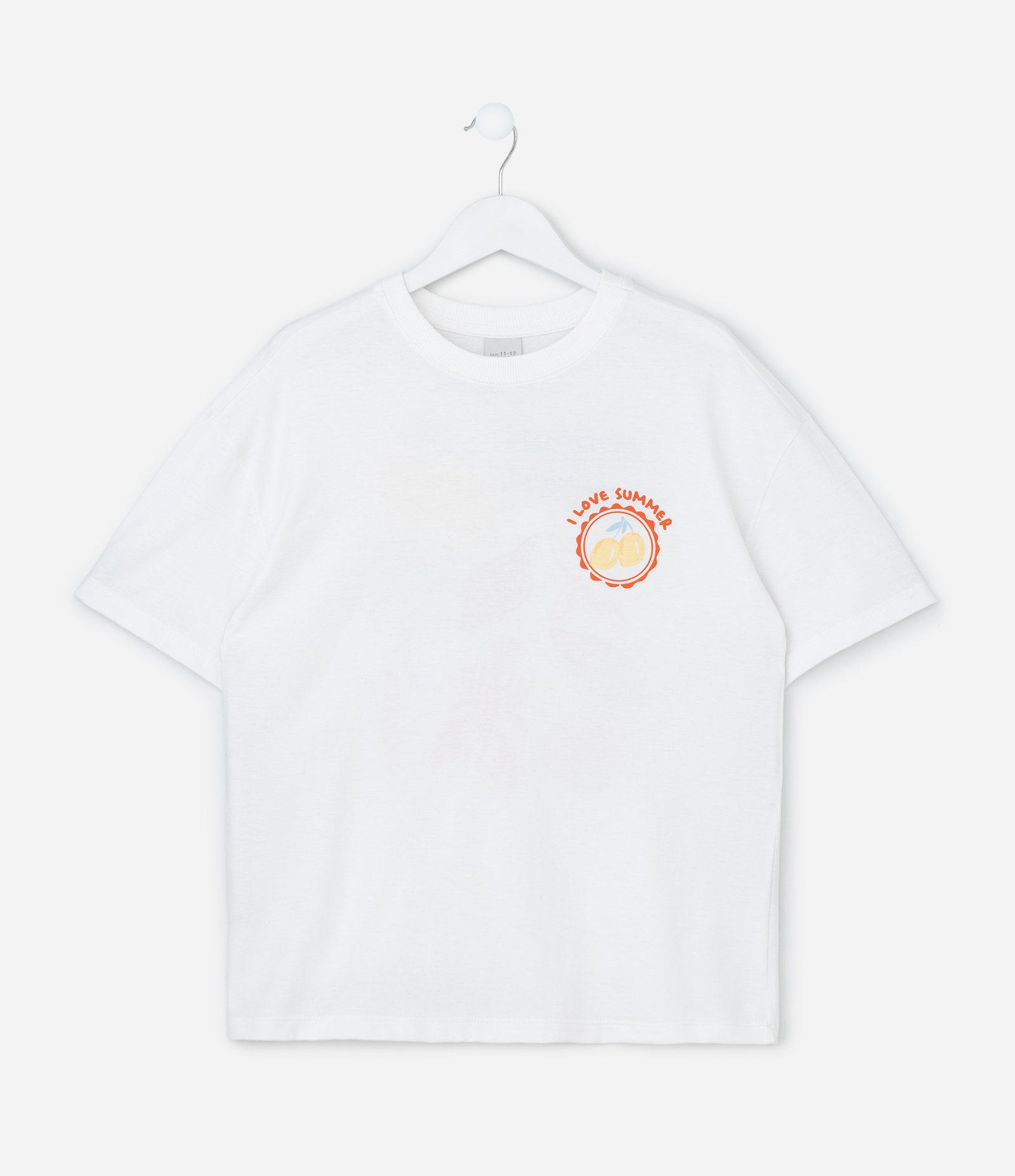 Camiseta Infantil em Algodão com Estampa Tropical - Tam 5 a 14 Anos Branco 1