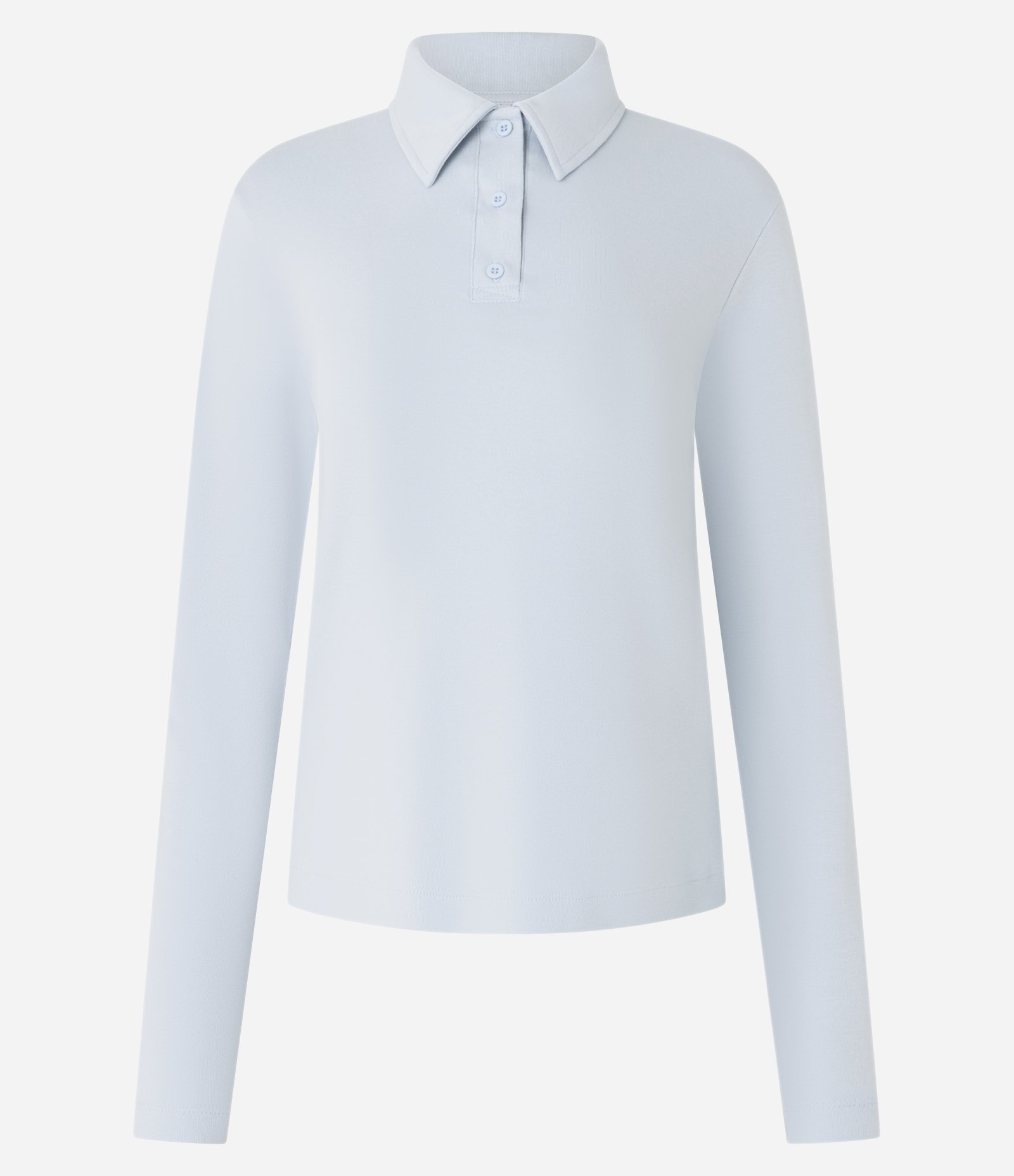 Blusa Polo em Interlock Azul Claro 5