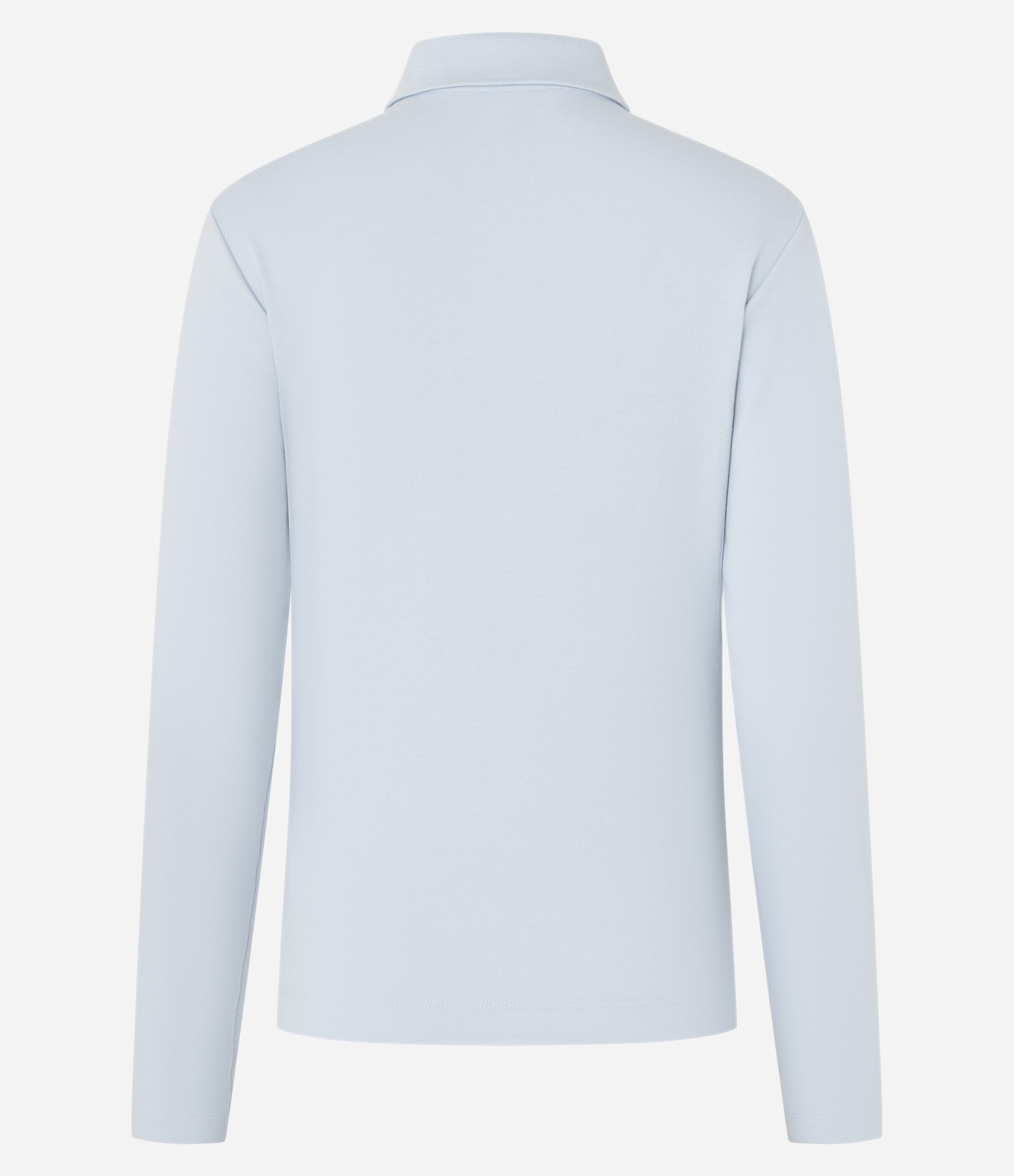 Blusa Polo em Interlock Azul Claro 6