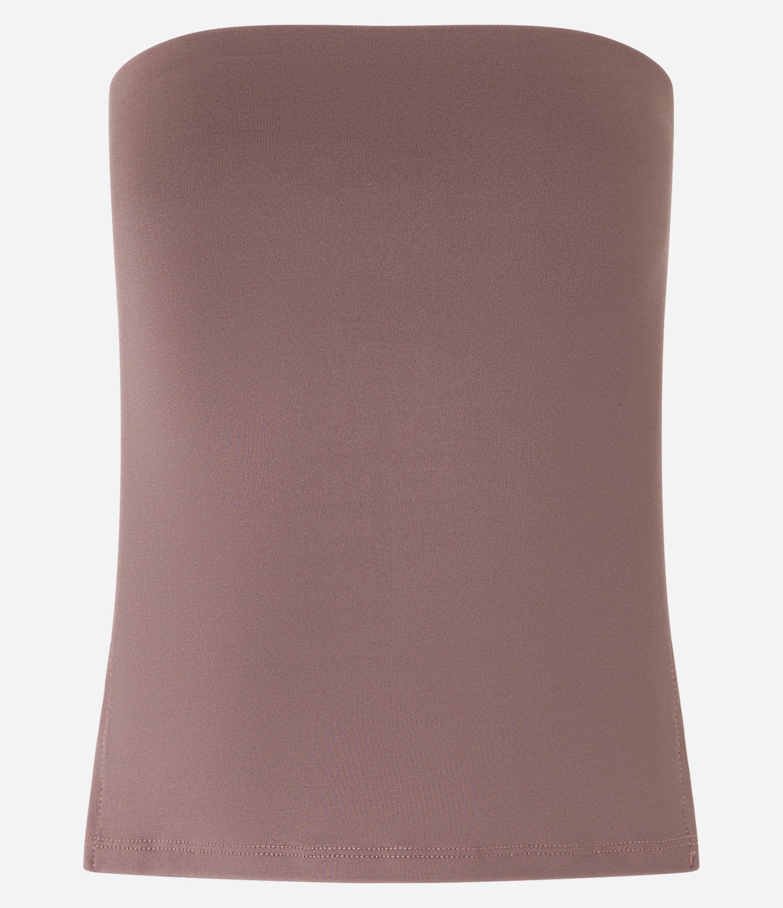 Blusa em Microfibra Tomara que Caia com Fenda Lateral Marrom 4