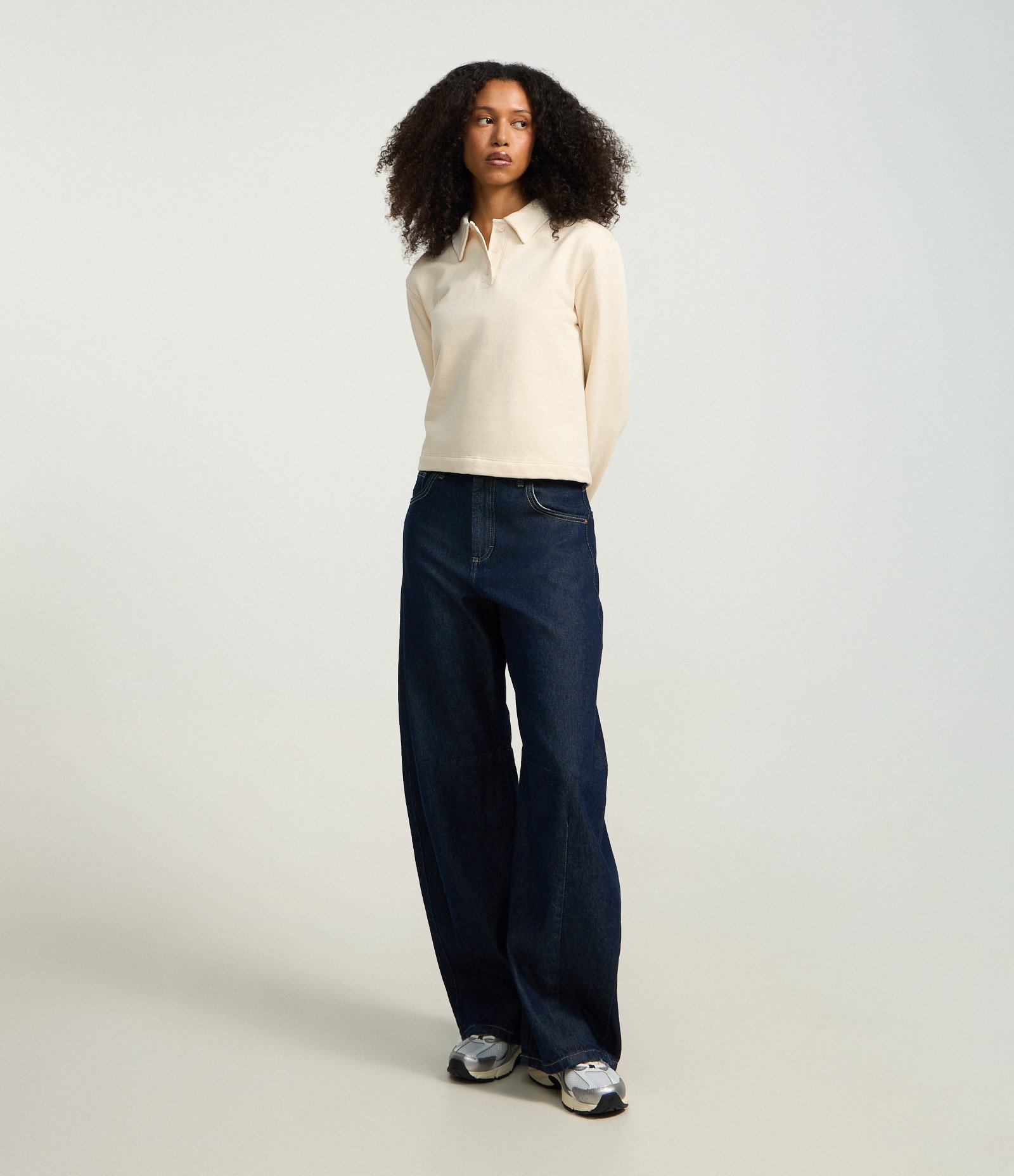 Suéter em Algodão com Gola Polo Rosa 2