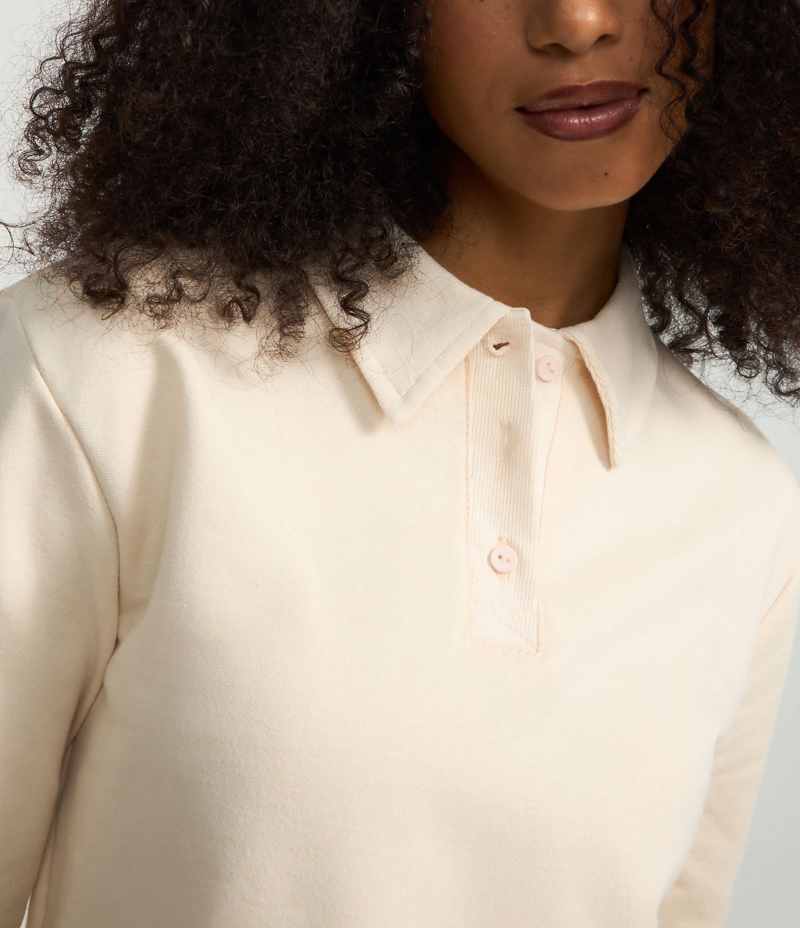 Suéter em Algodão com Gola Polo Rosa 4