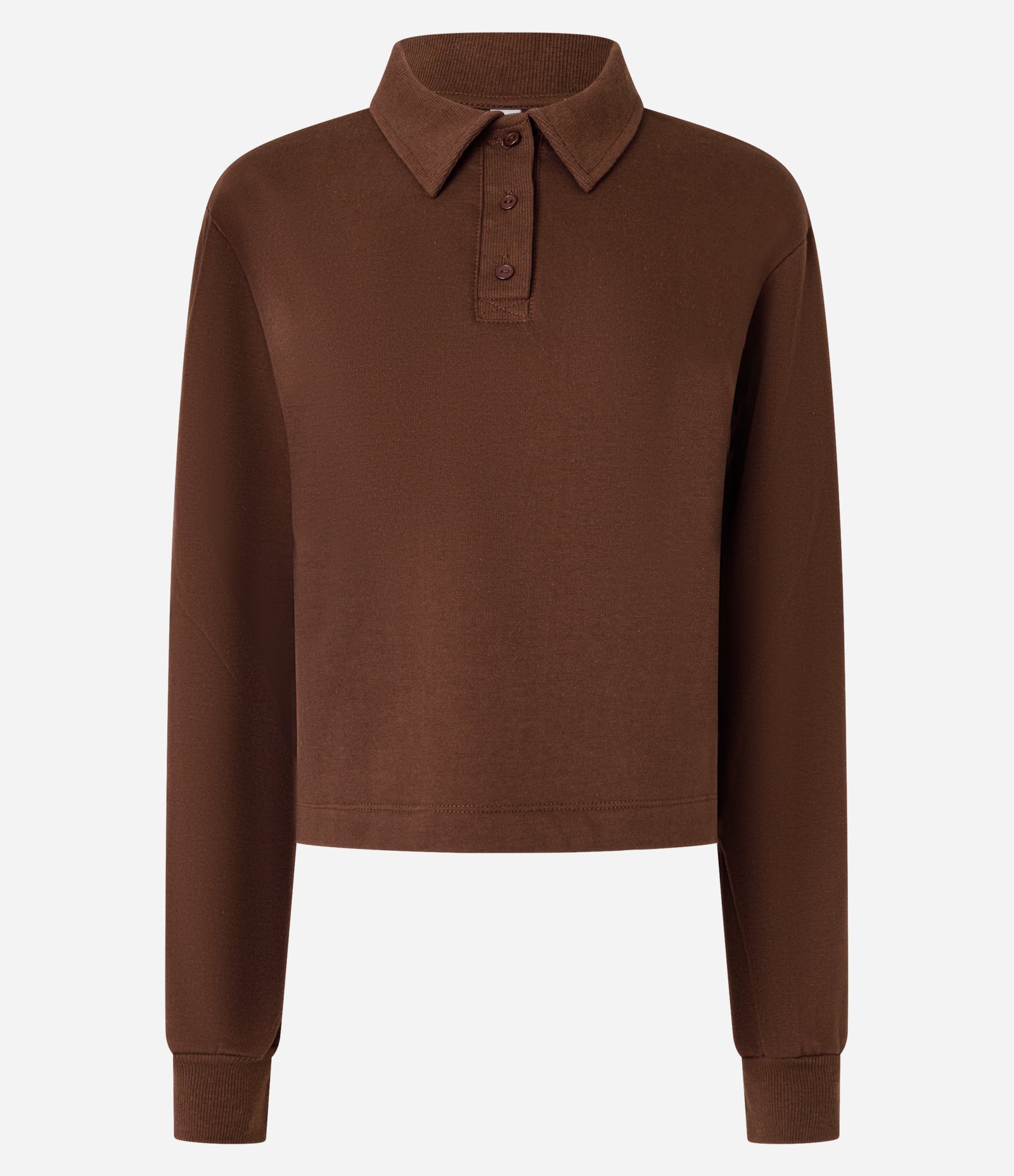 Suéter em Algodão com Gola Polo Marrom 5