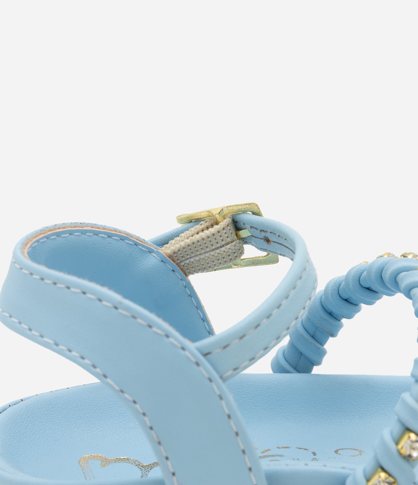 Sandália Infantil com Tiras e Detalhes de Brilhos Aplicados - Tam 20 ao 24 Azul 3