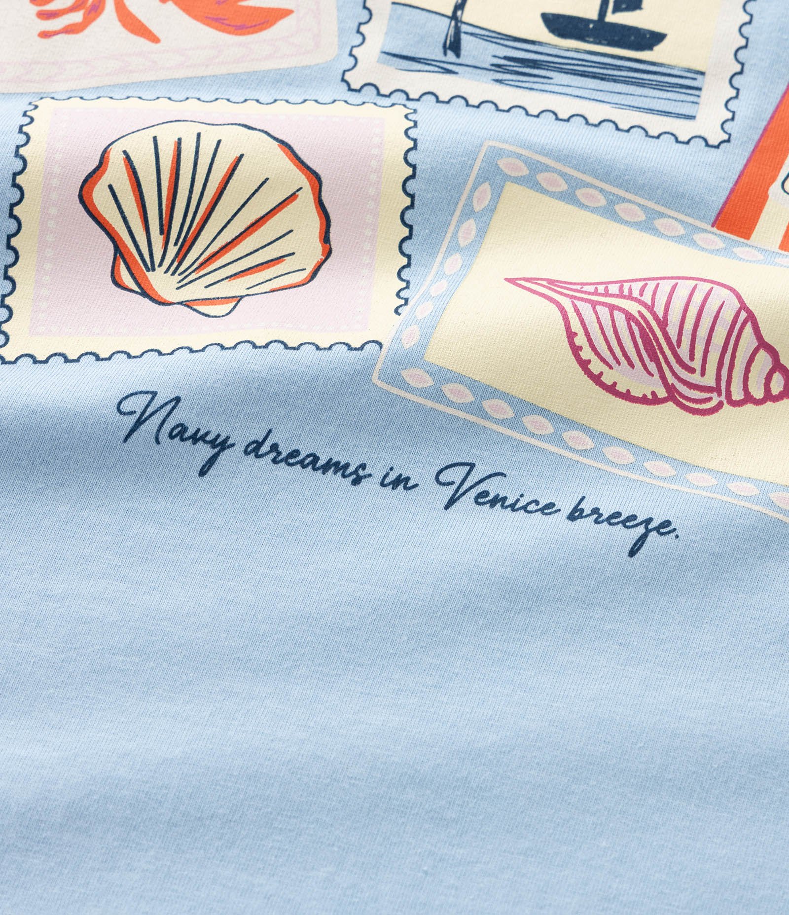 Camiseta Infantil com Estampa de Praia - Tam 5 a 14 Anos Azul 4