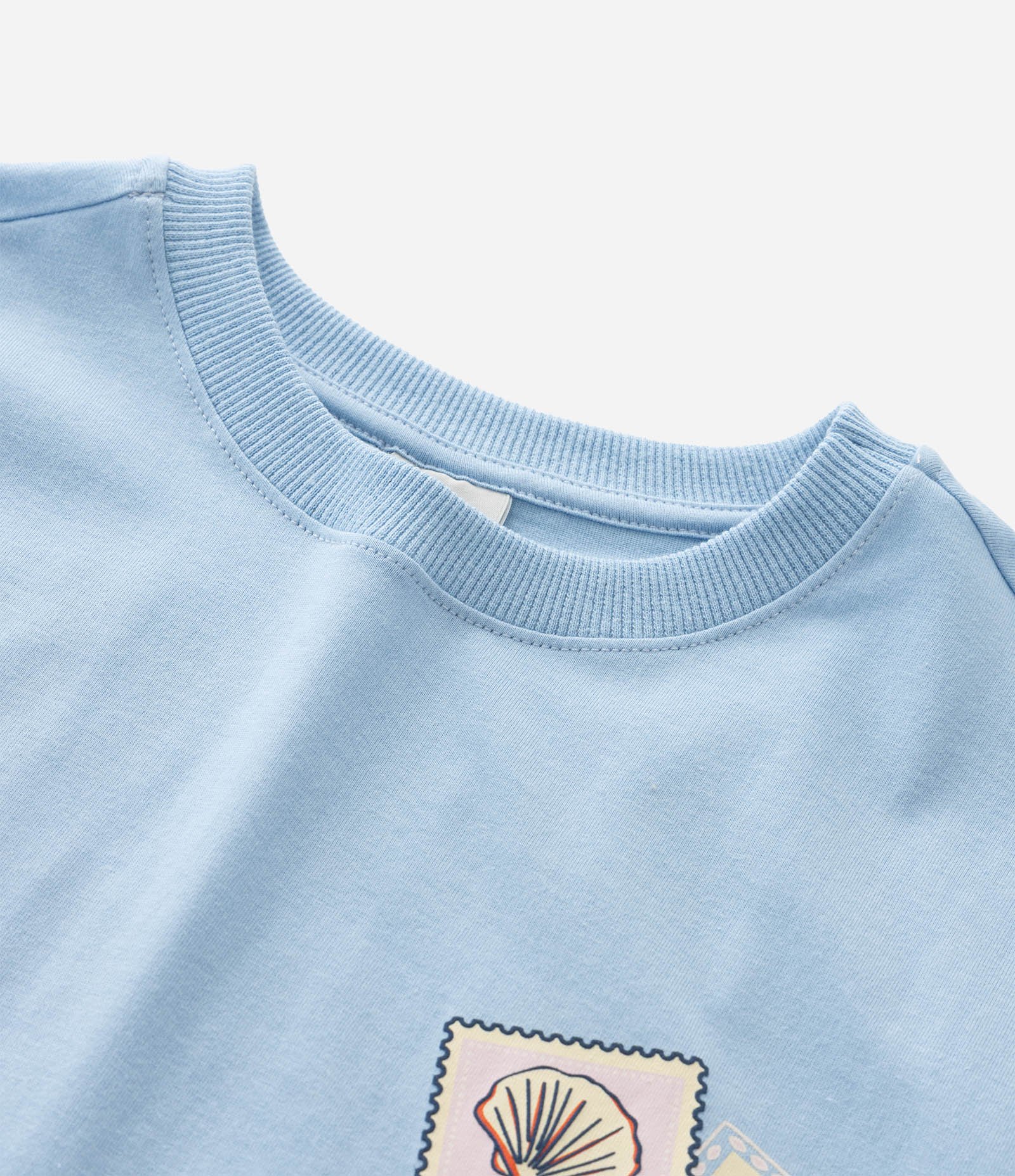 Camiseta Infantil com Estampa de Praia - Tam 5 a 14 Anos Azul 6