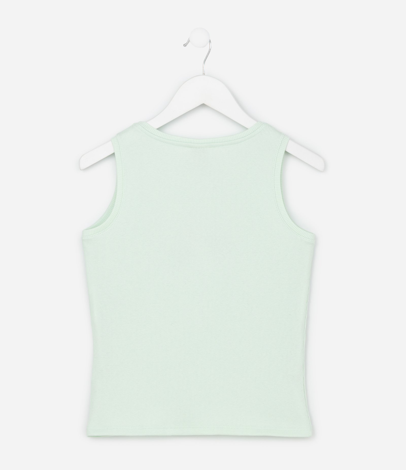 Regata Infantil em Ribana com Bordado Floral - Tam 5 a 14 Anos Verde 2