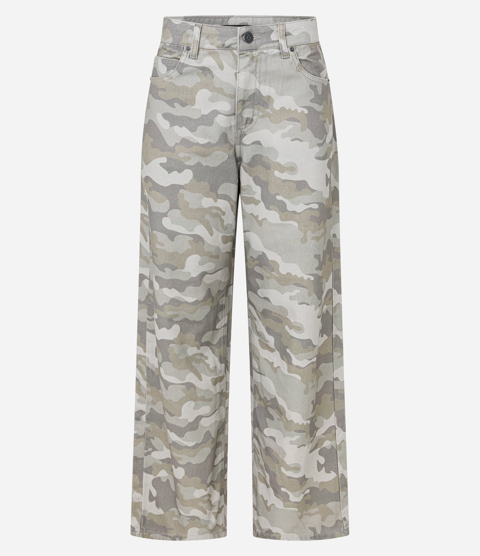 Calça Loose em Jeans Camuflado com Bolsos Verde 7