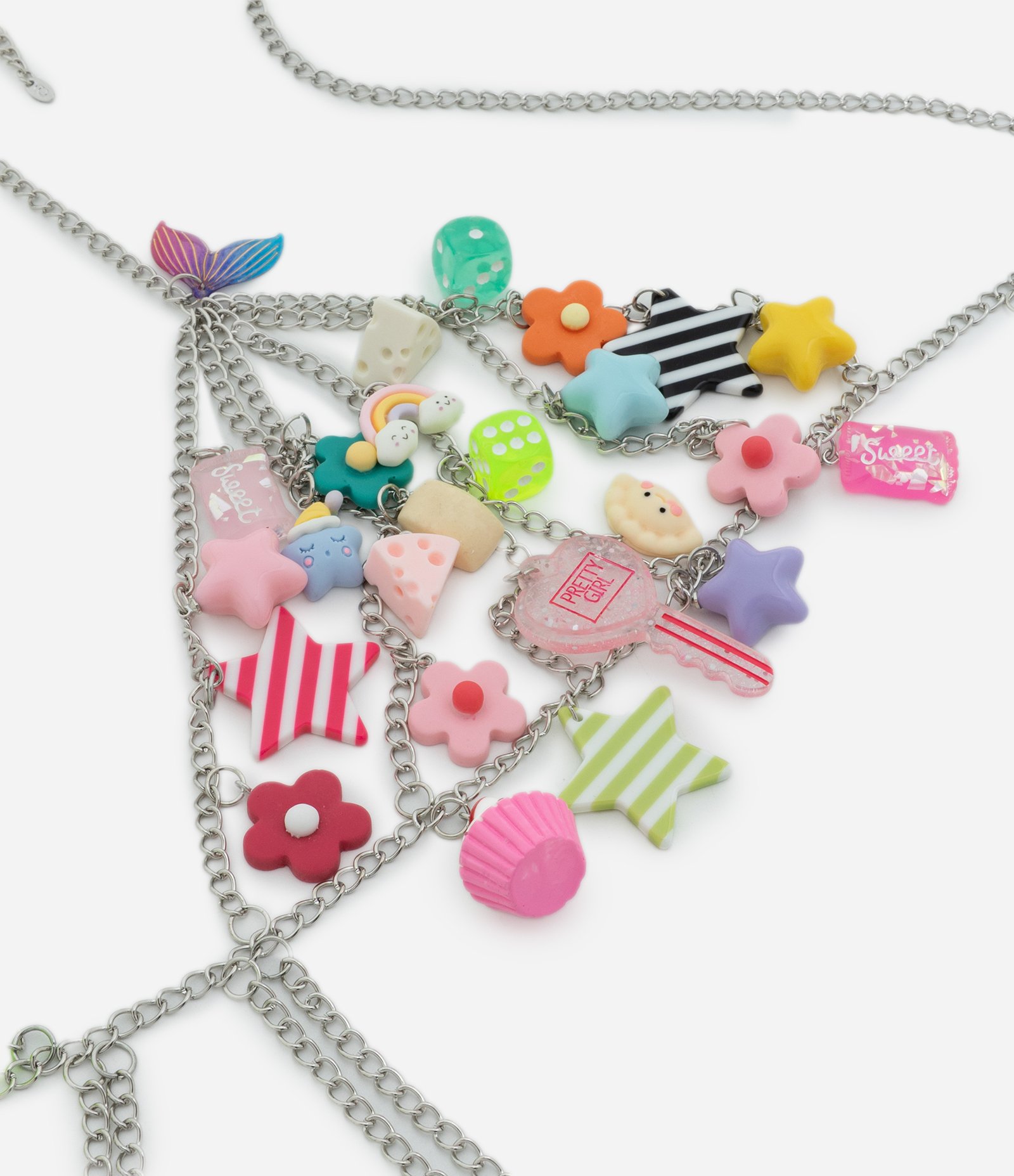 Body Chain com Pingentes Divertidos Prata 3