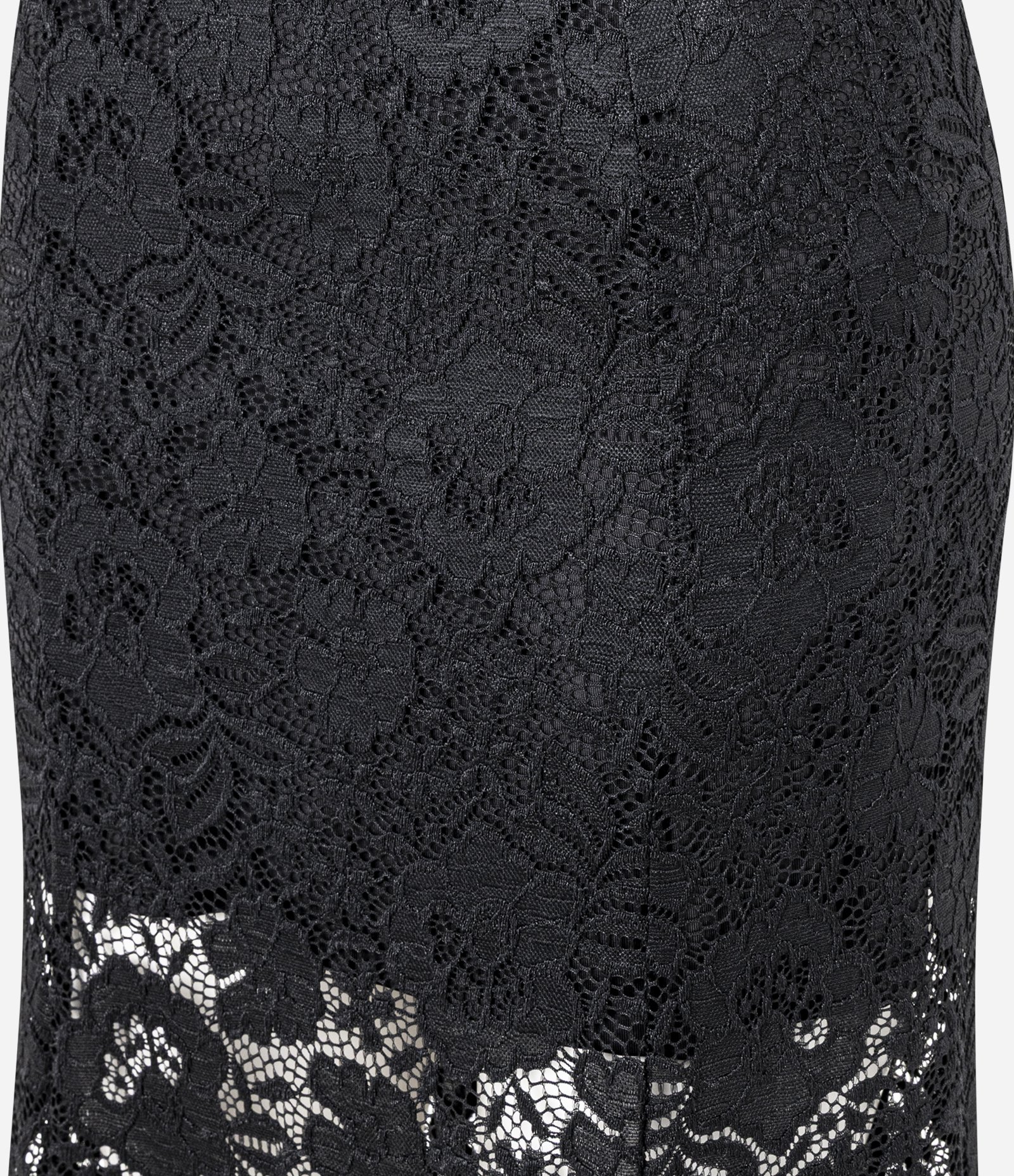 Saia Midi em Renda com Godê na Renda Preto 6