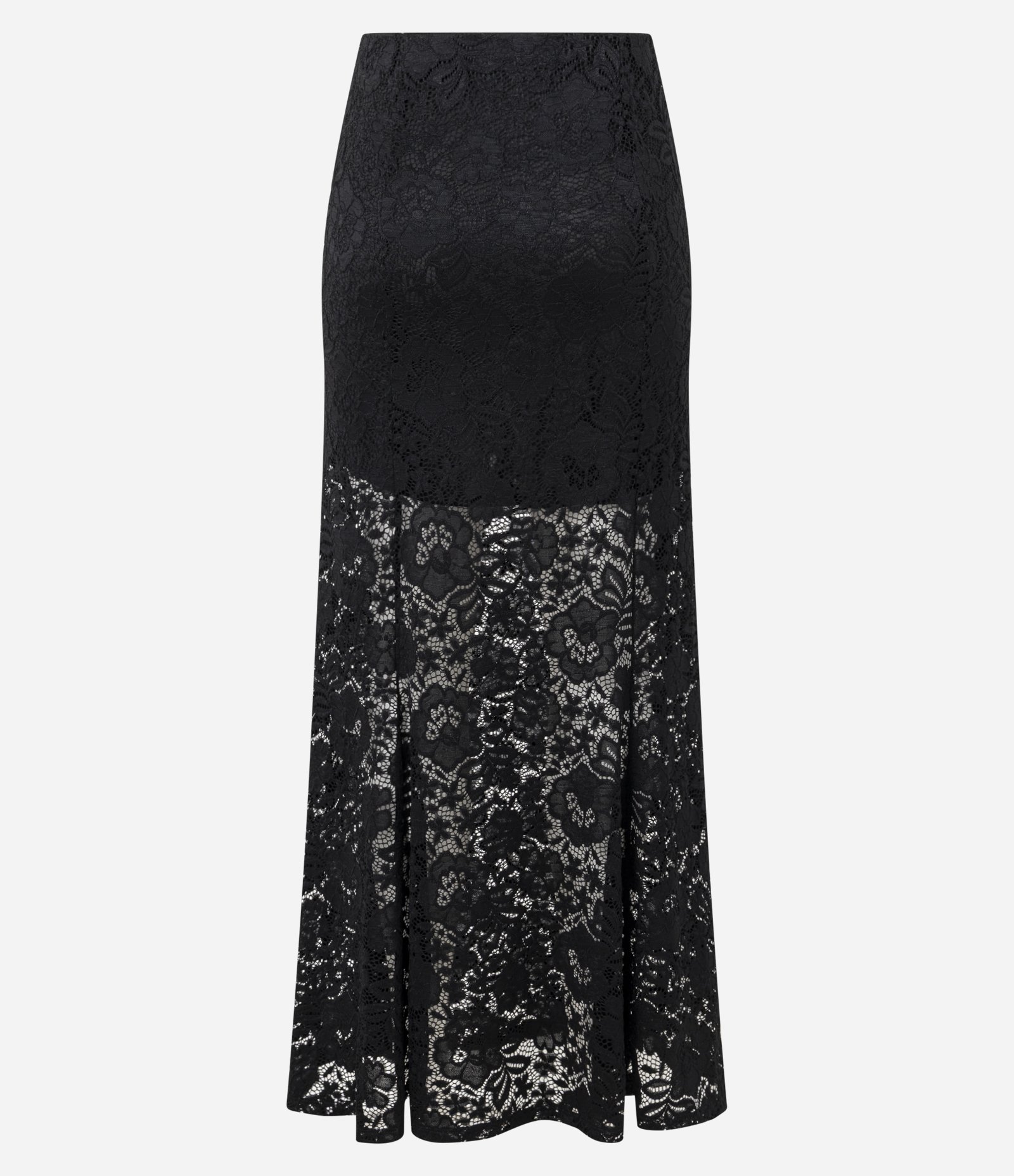 Saia Midi em Renda com Godê na Renda Preto 7