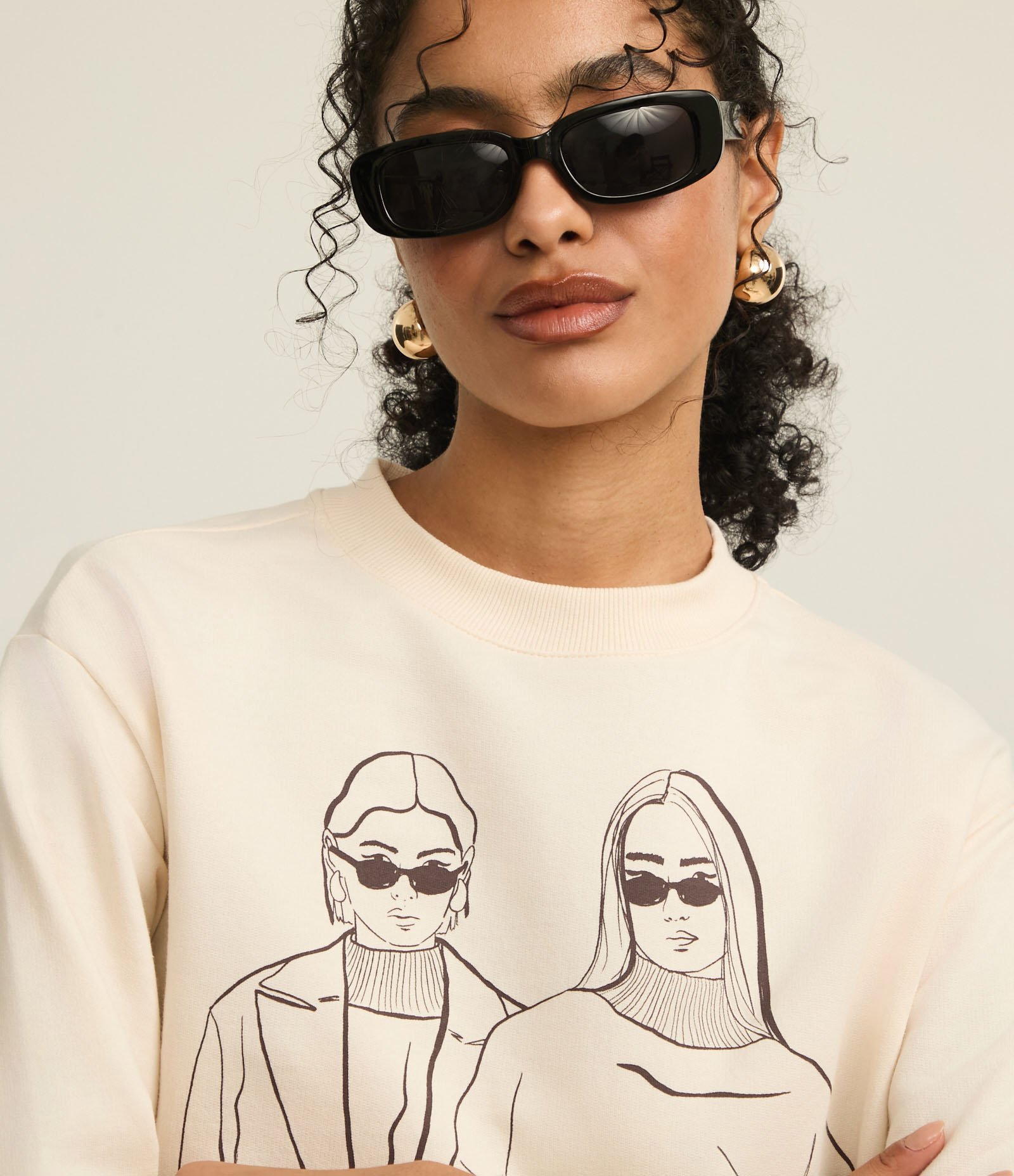 Casaco em Moletom com Bordado Mulheres Fashion Bege 3