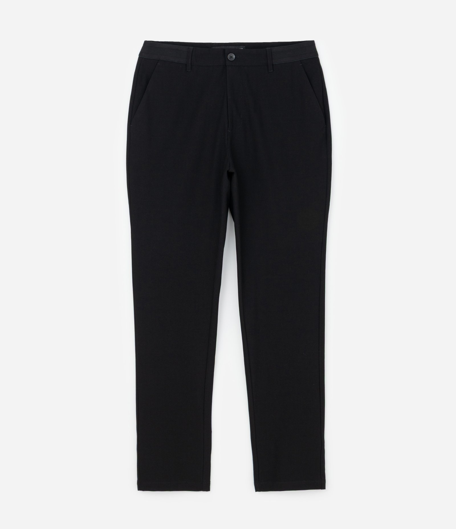 Calça Slim com Cós Elástico e Bolsos Preto 1
