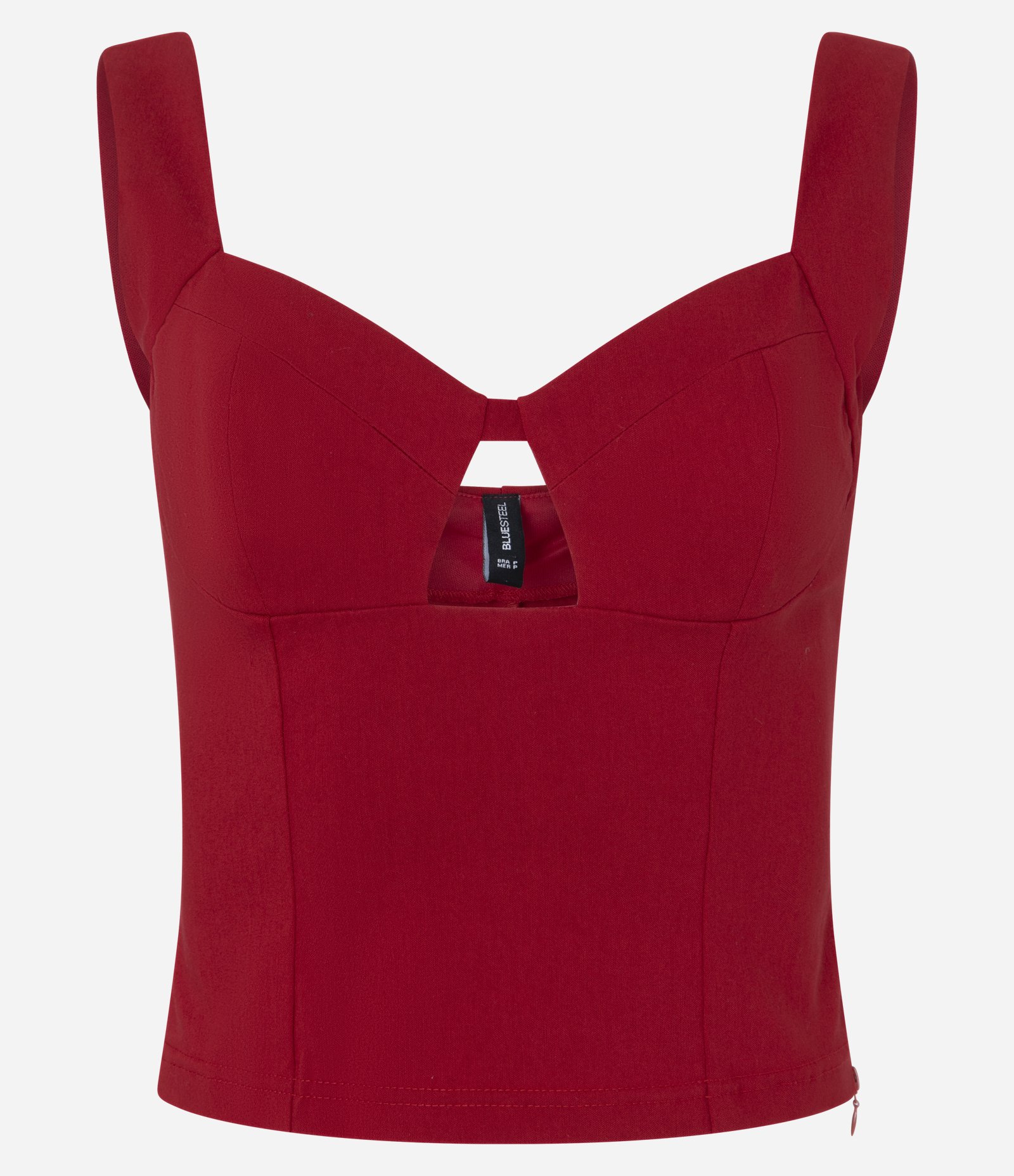 Blusa Cropped Bengaline com Recorte no Decote Vermelho 5