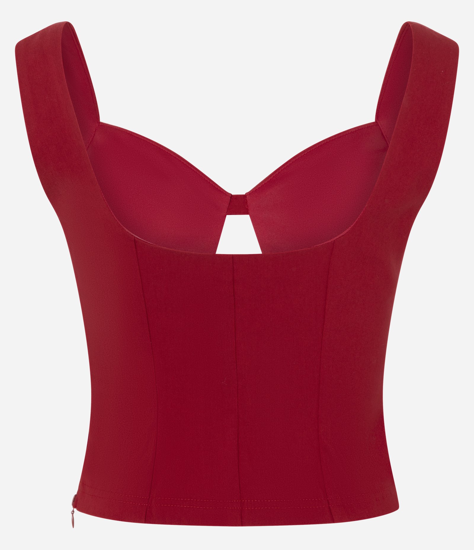 Blusa Cropped Bengaline com Recorte no Decote Vermelho 6