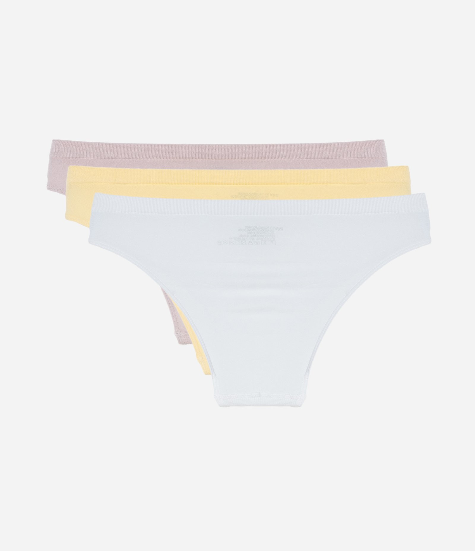 Kit 03 Calcinhas Biquíni Seamless Trifil Rosa/Amarelo/Branco 2