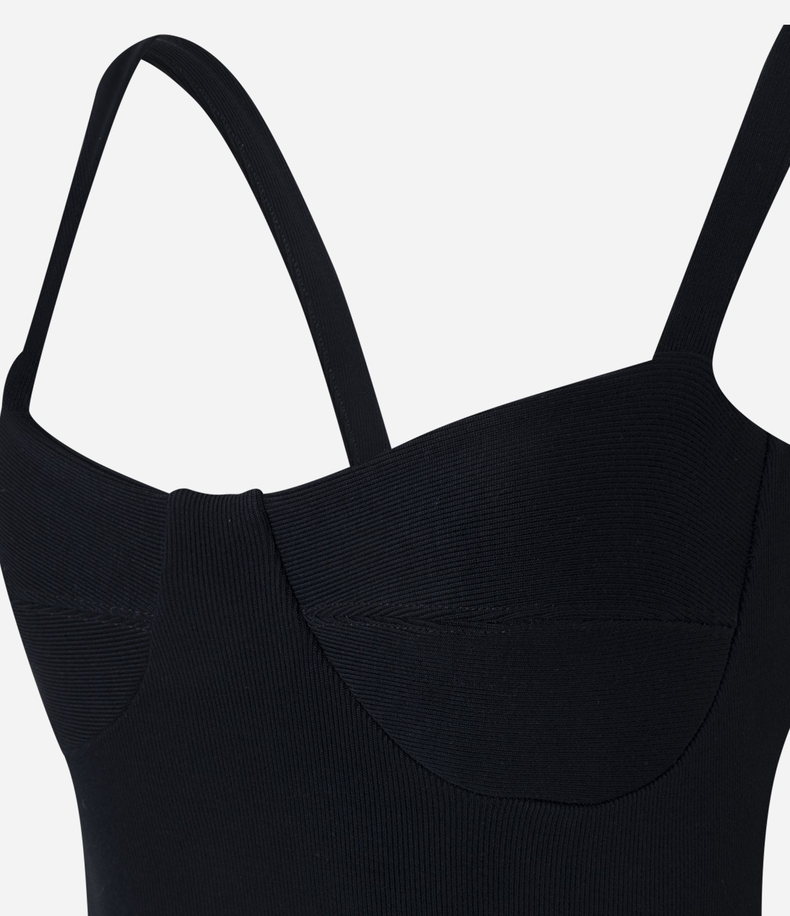 Vestido New Midi em Ribana com Recortes Preto 6