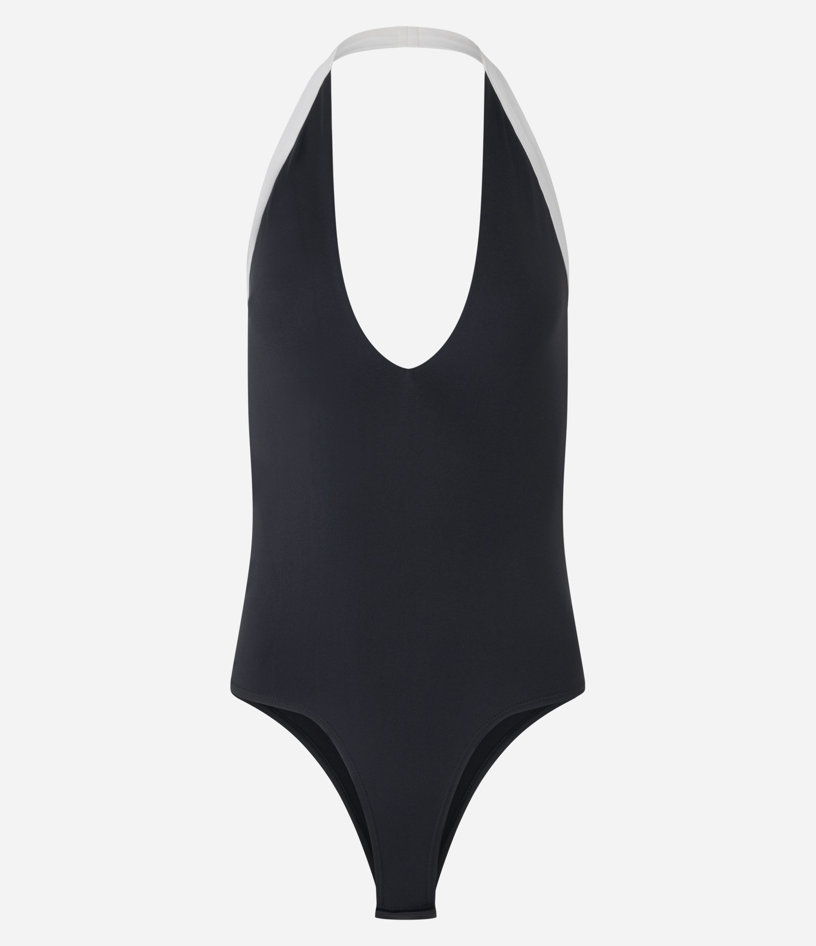 Body Frente Única em Poliamida com Contraste Preto/Branco 5