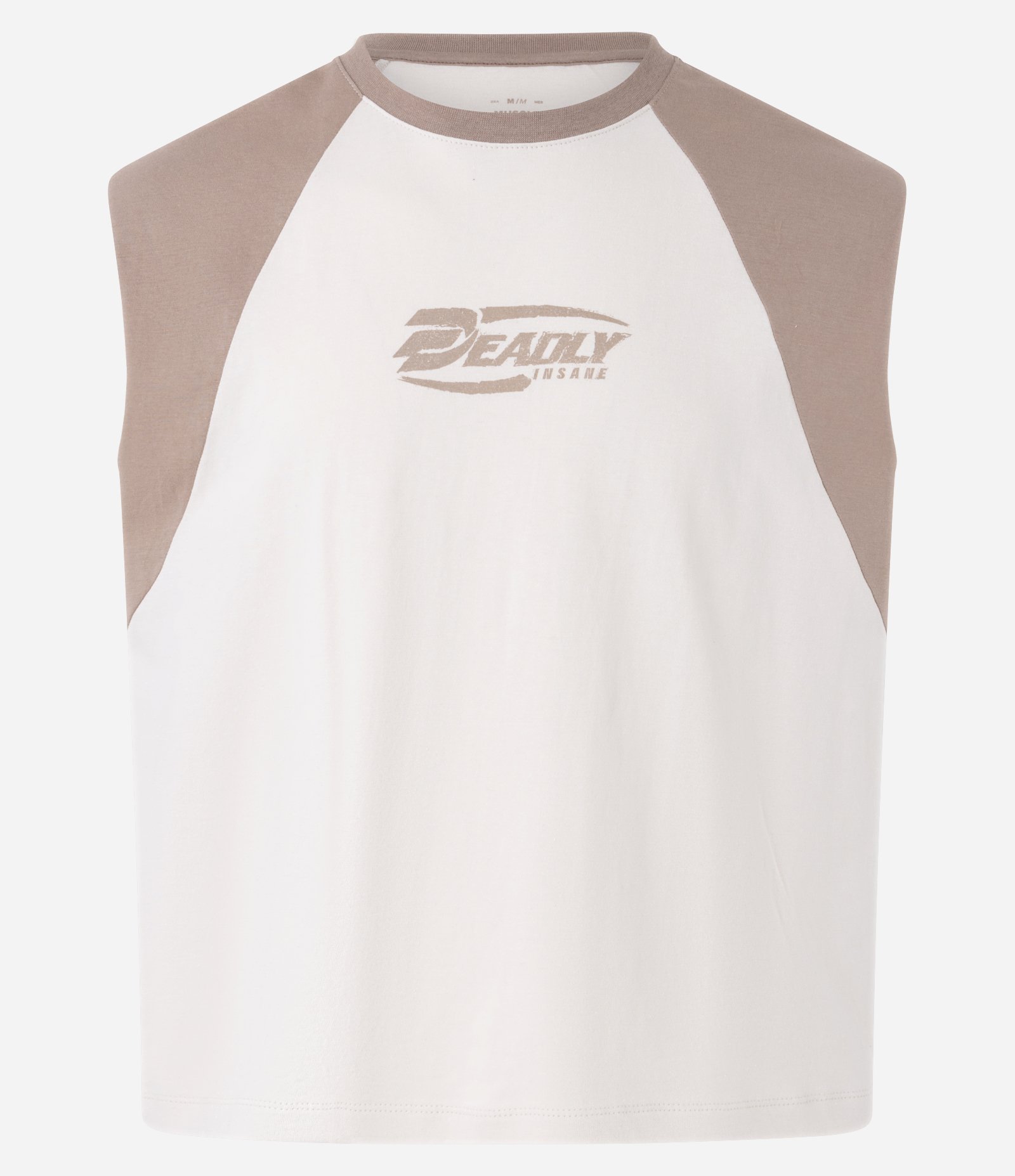 Regata Boxy em Algodão com Cava Raglã e Estampa Deadly Insane Bege 5