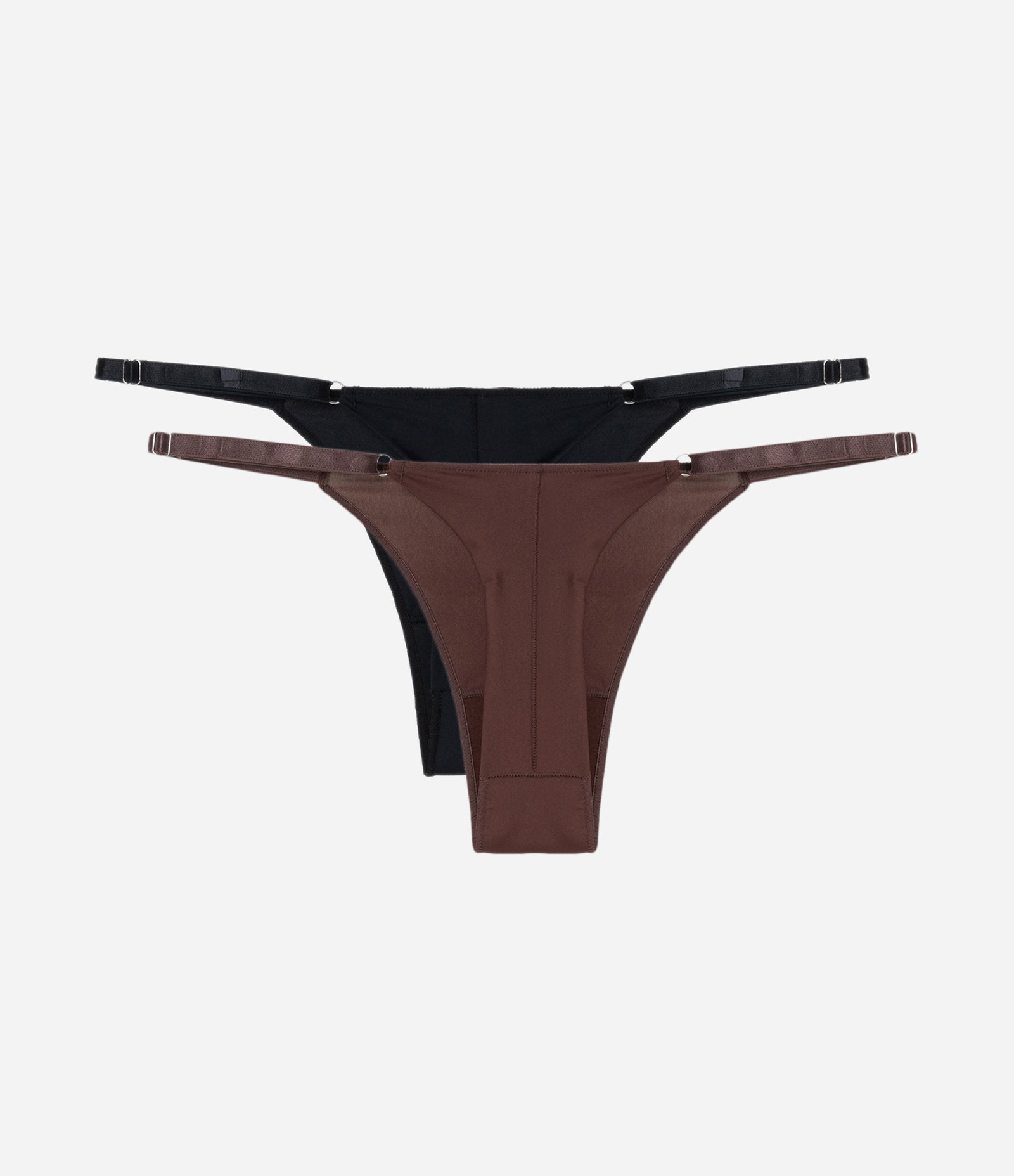 Kit 02 Calcinhas String em Microfibra com Medalha Marrom/Preto 2