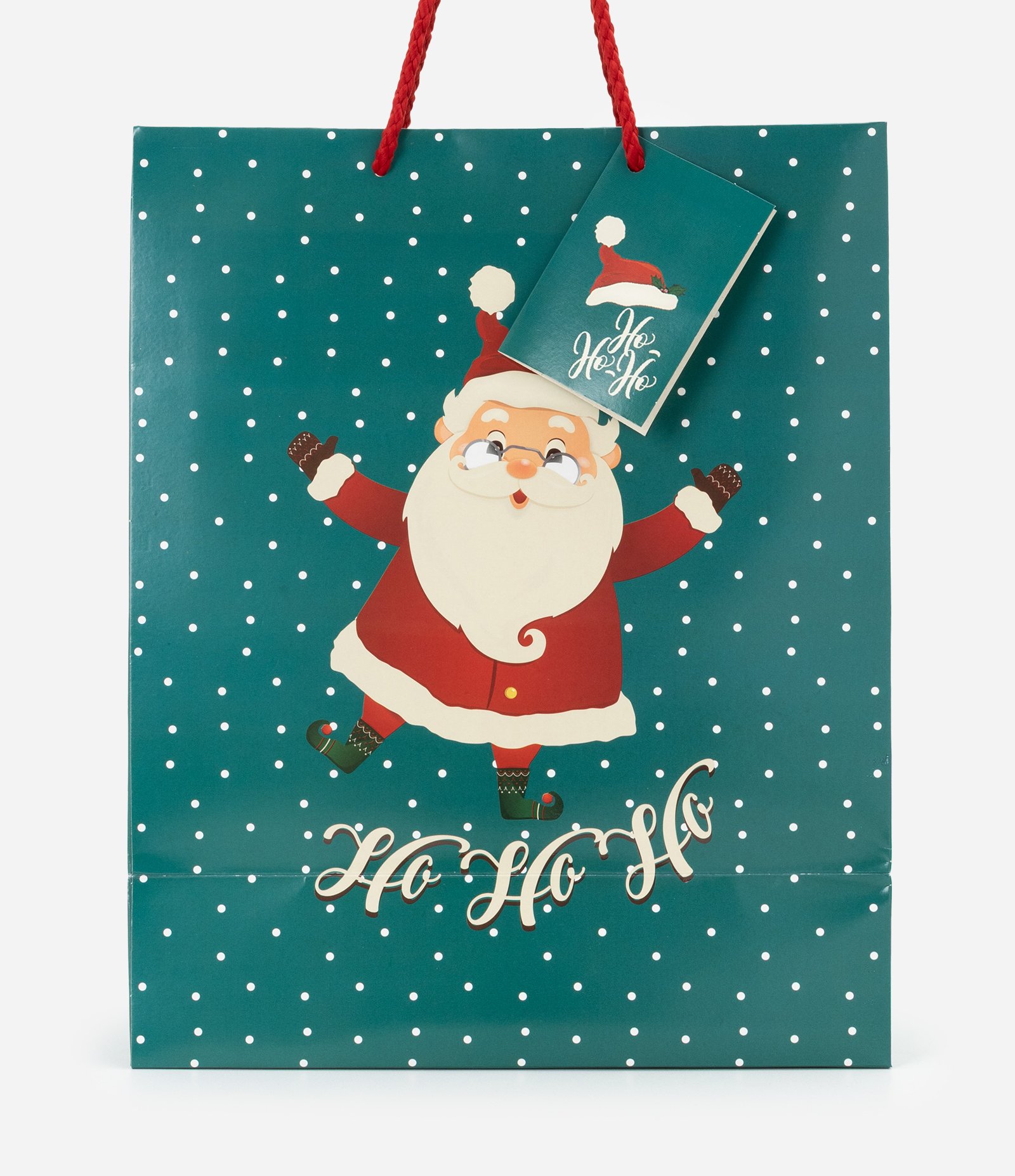 Embalagem de Presente Média com Estampa Papai Noel Natal Verde 2