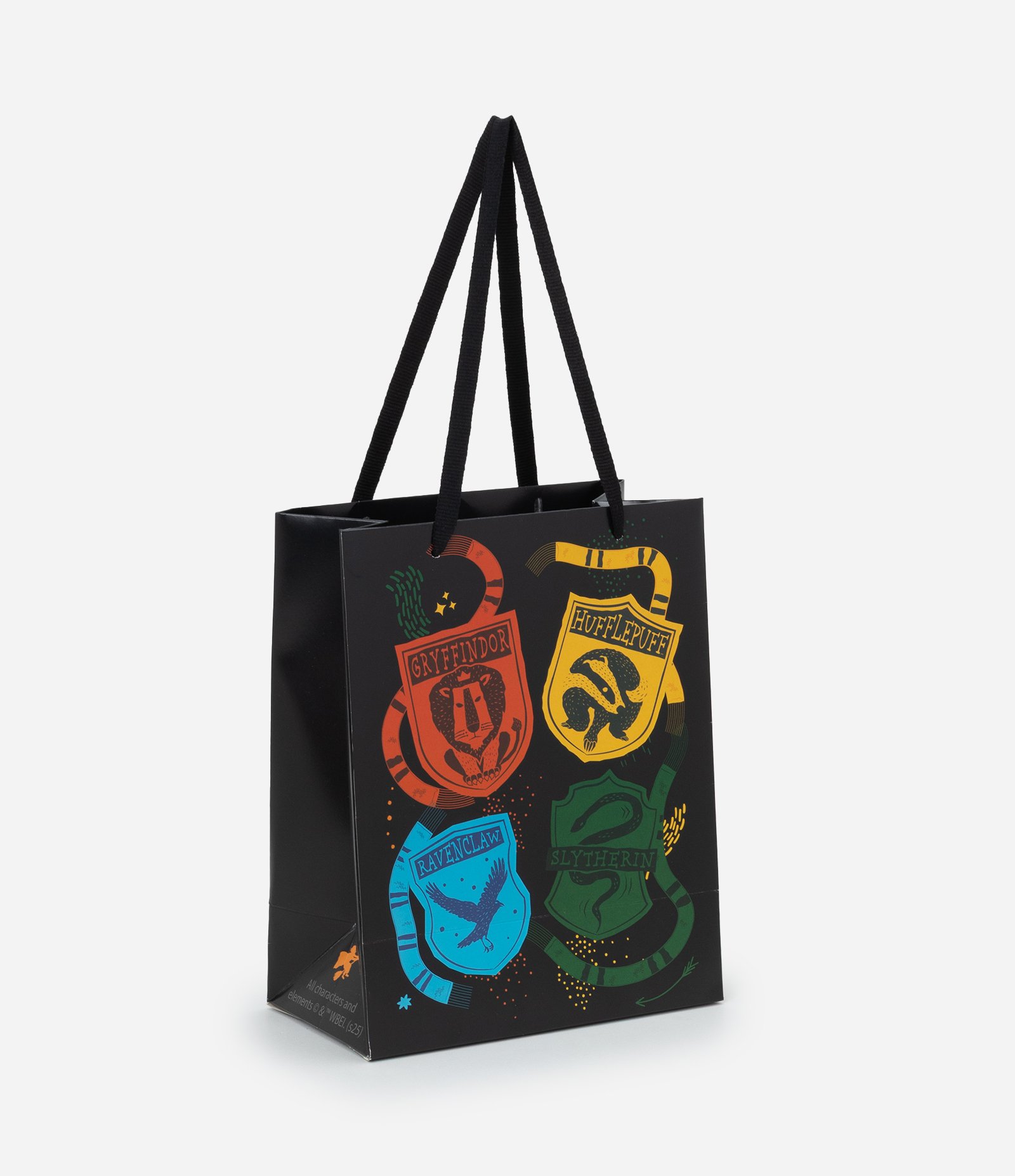 Embalagem de Presente Pequena com Estampa Brasões Harry Potter Preto 1