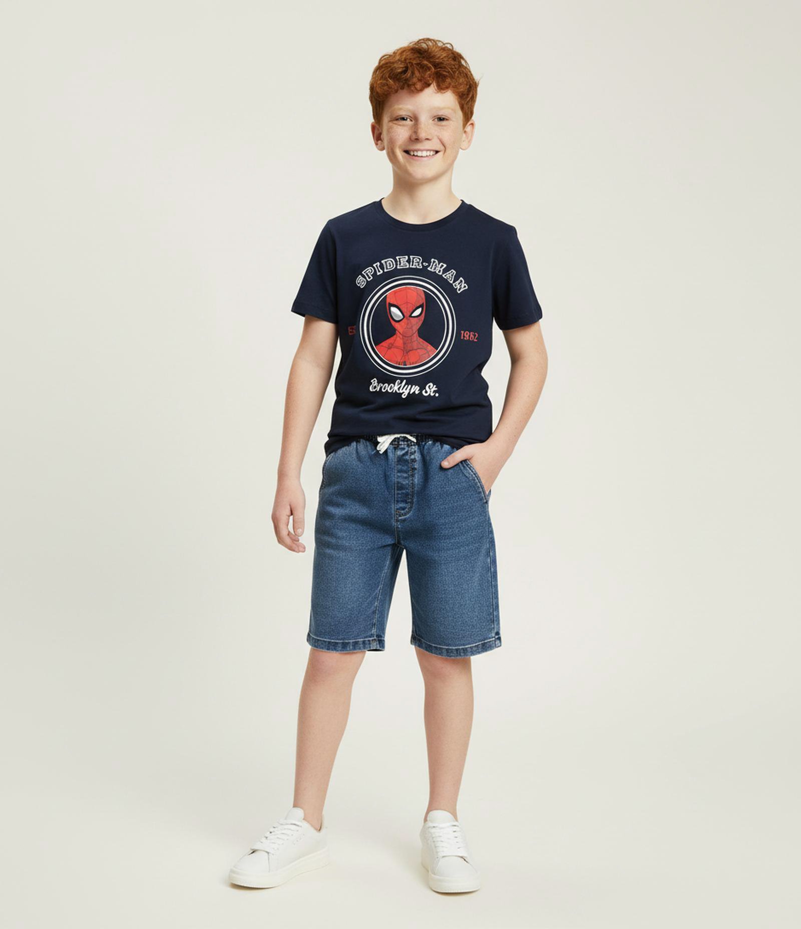 Camiseta Infantil com Estampa Homem-Aranha - Tam 3 a 10 Anos Azul 1