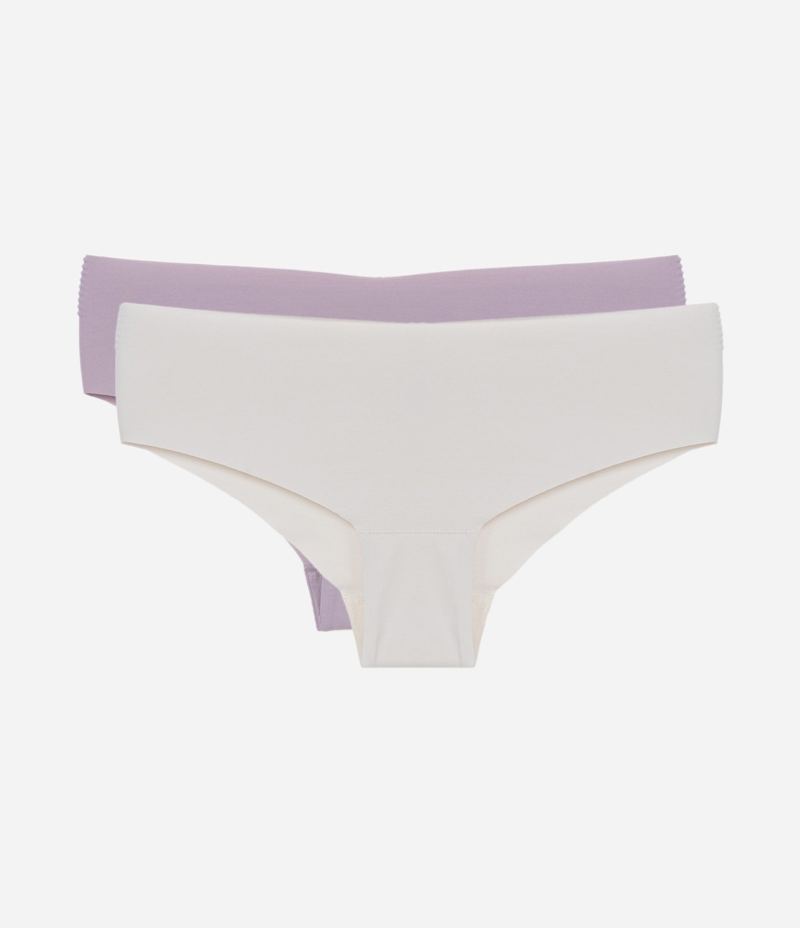 Kit 02 Calcinhas Boyshort em Microfibra com Corte a Fio Rose Neutro/Cinza 1