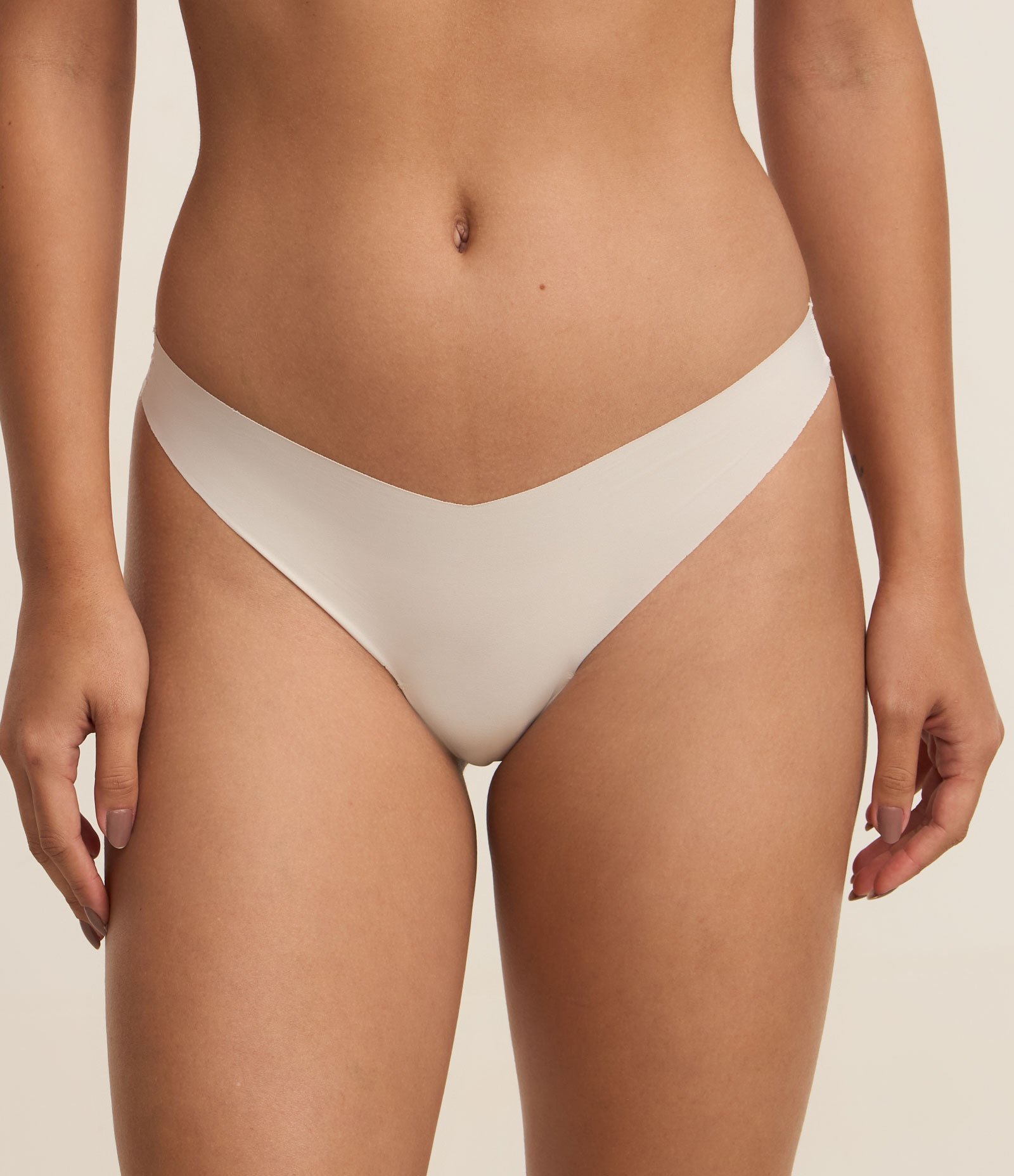 Kit 02 Calcinhas Biquini Fio em Microfibra com Corte a Fio Rosa Neutro/Cinza 3