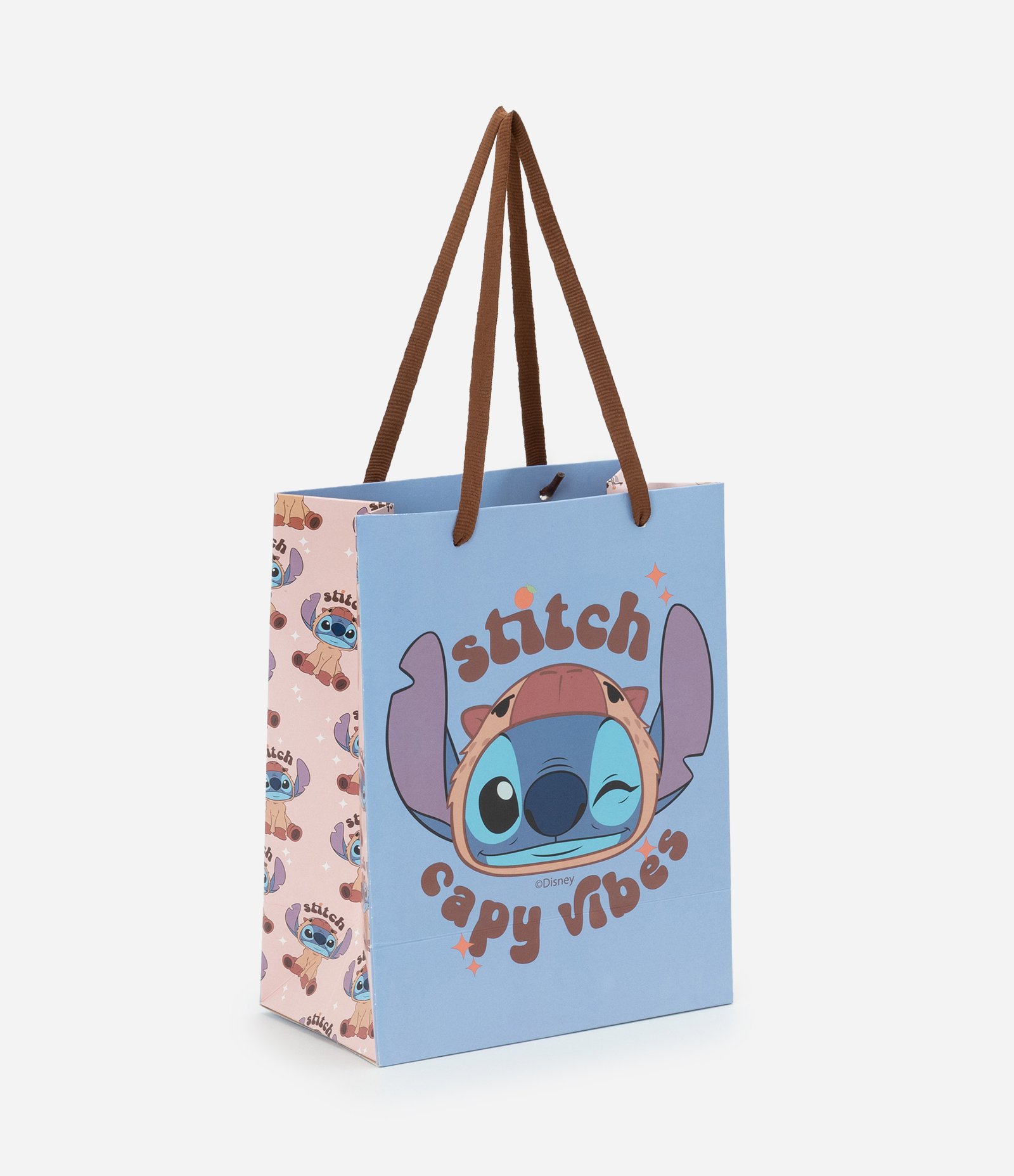 Embalagem de Presente Pequena com Estampa Stitch Capivara Vibes Azul 1