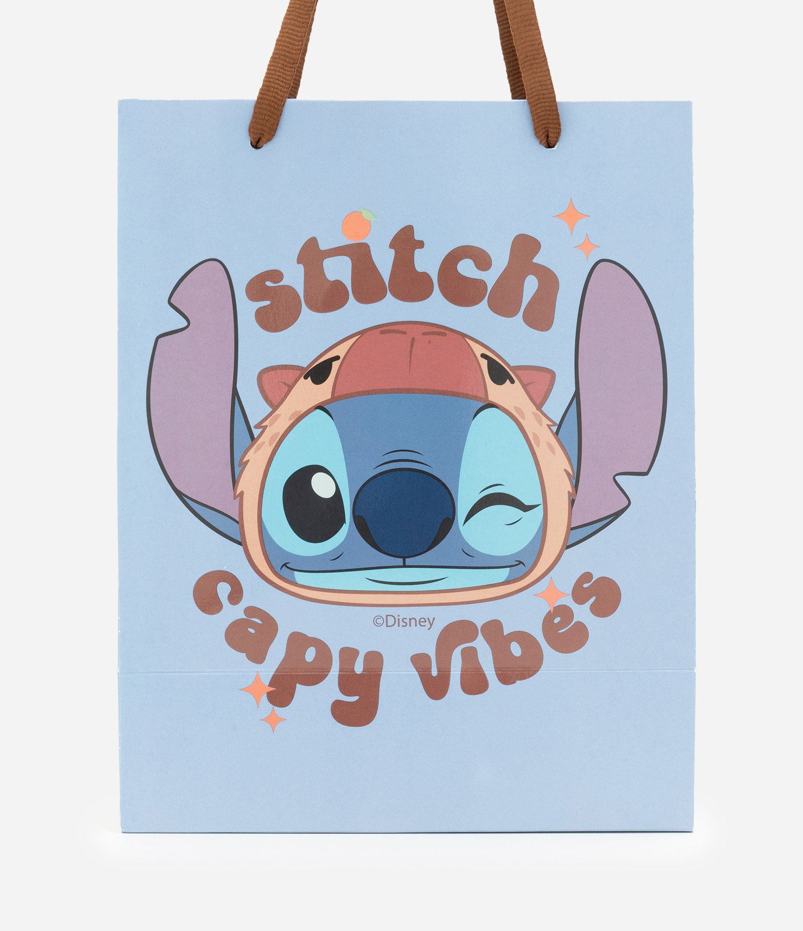 Embalagem de Presente Pequena com Estampa Stitch Capivara Vibes Azul 3