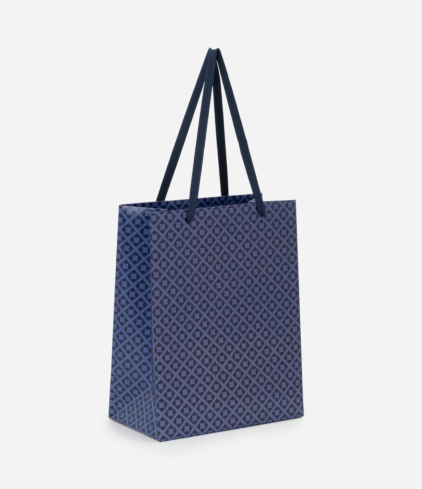 Embalagem de Presente Pequena com Estampa Geométrica Azul 1