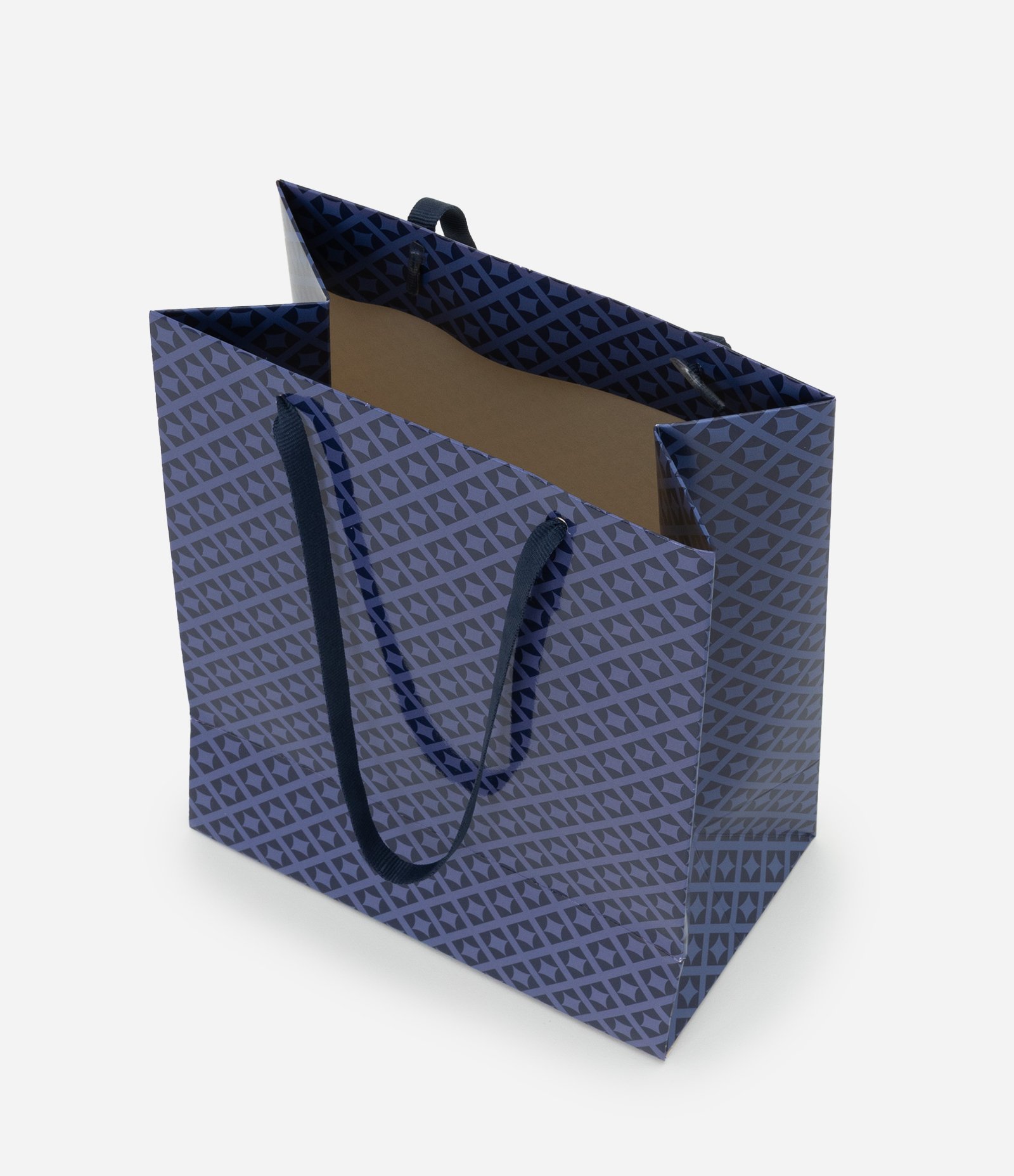 Embalagem de Presente Pequena com Estampa Geométrica Azul 3