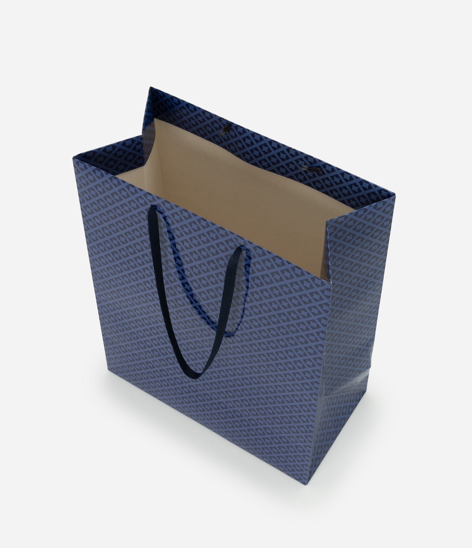 Embalagem de Presente Média com Estampa Geométrica Azul 3