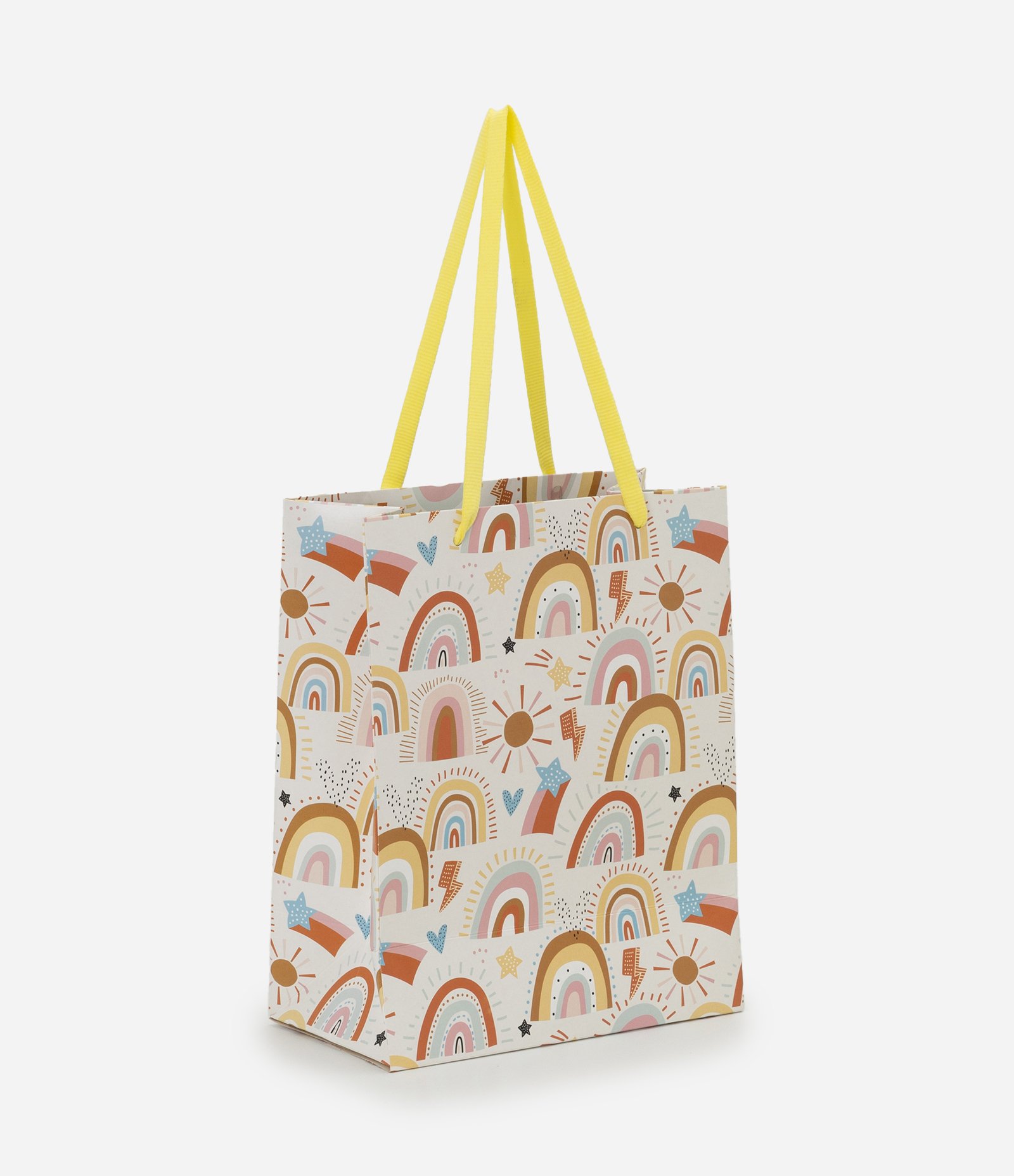 Embalagem de Presente Pequena com Estampa Arco Íris Bege 1