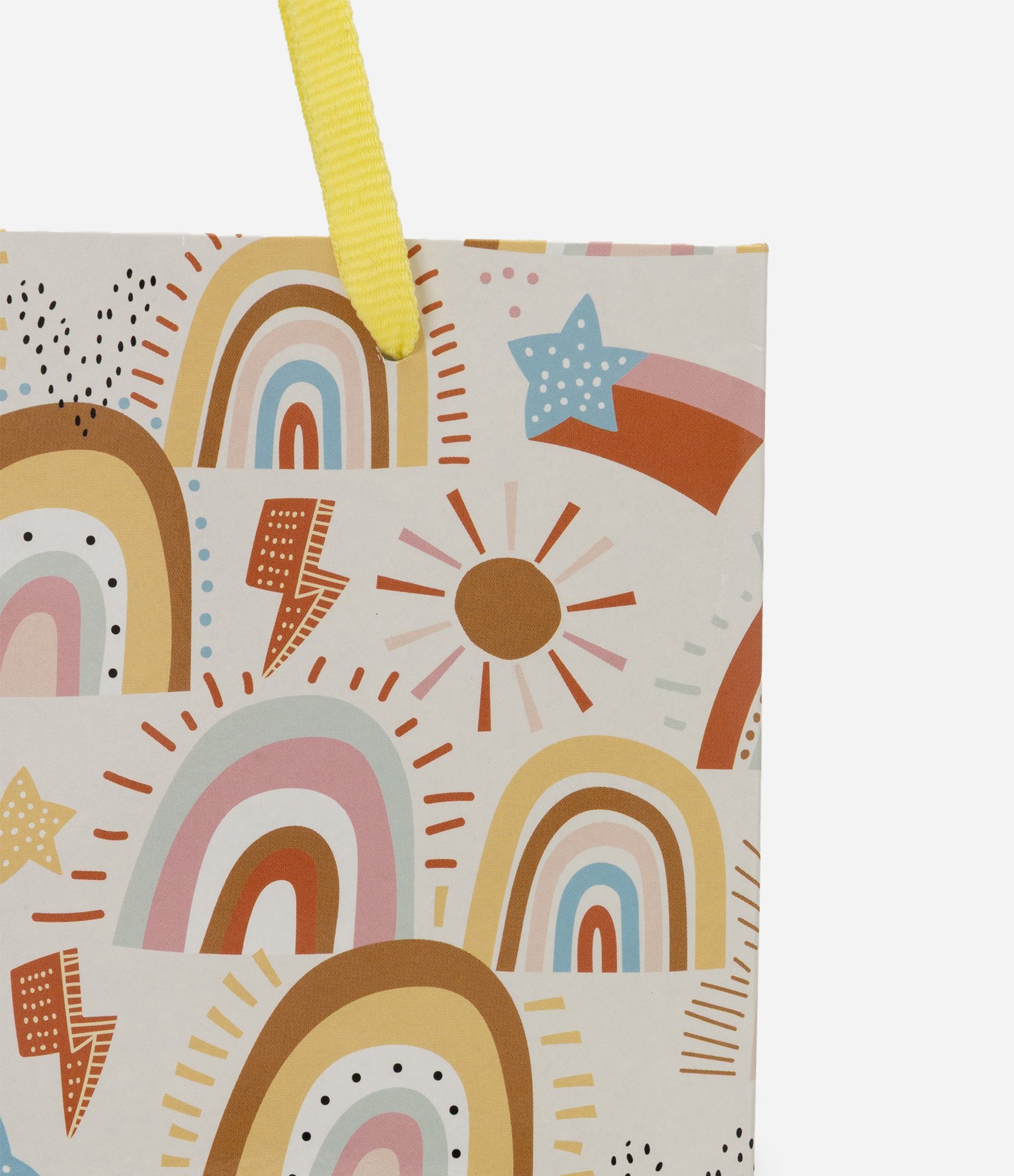 Embalagem de Presente Pequena com Estampa Arco Íris Bege 2