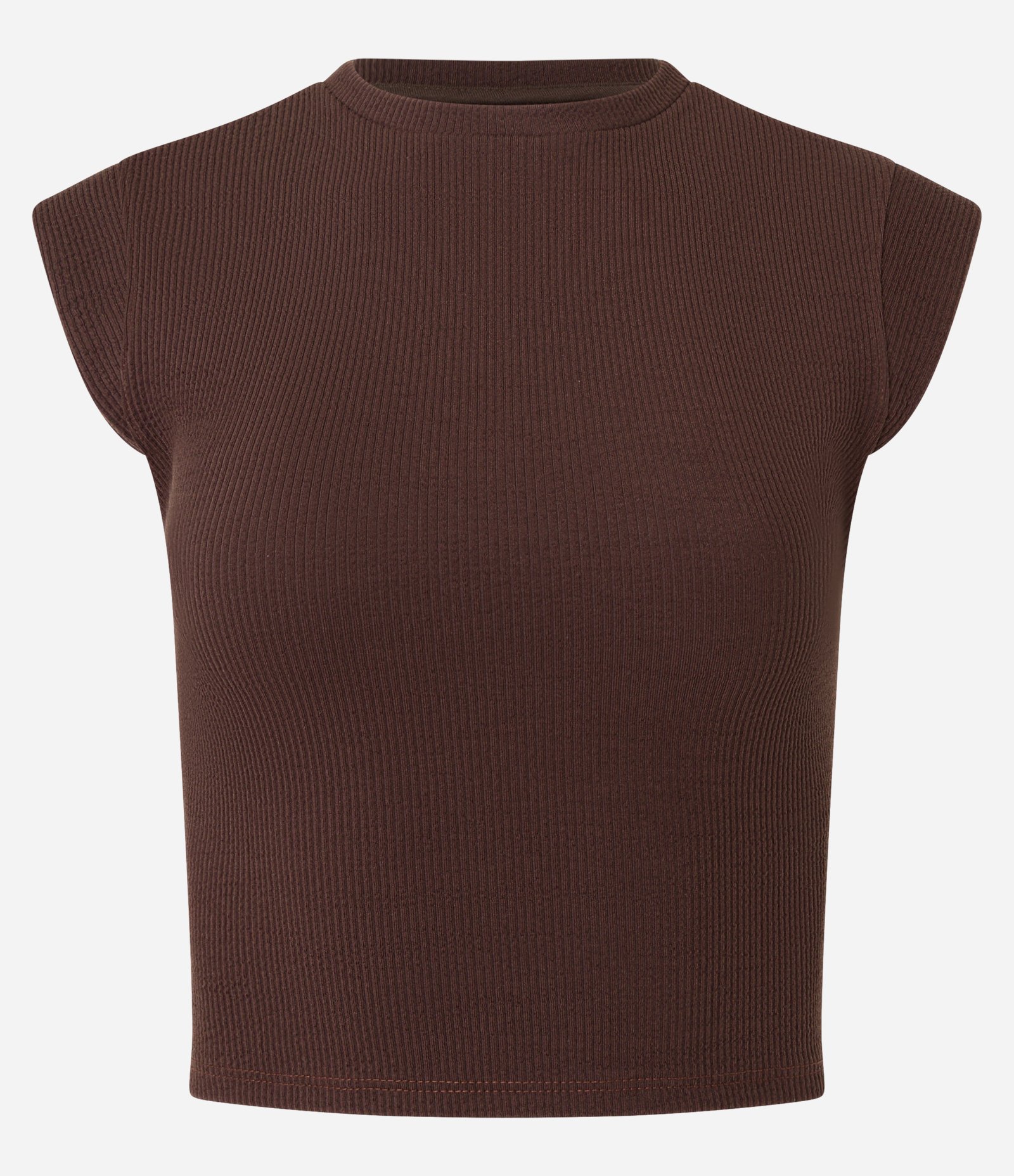 Blusa Canelada com Cava Diferenciada Marrom 5