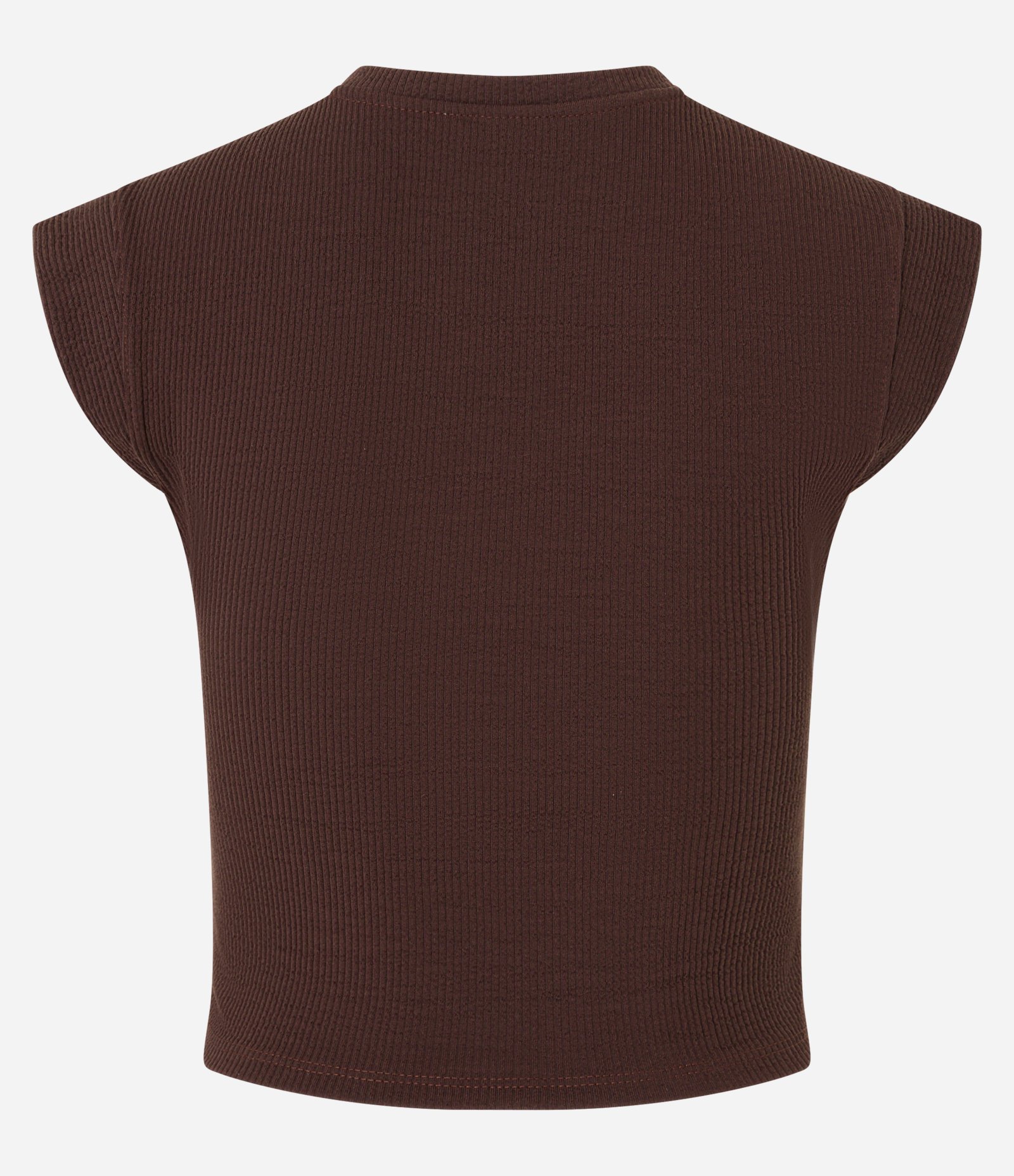 Blusa Canelada com Cava Diferenciada Marrom 7