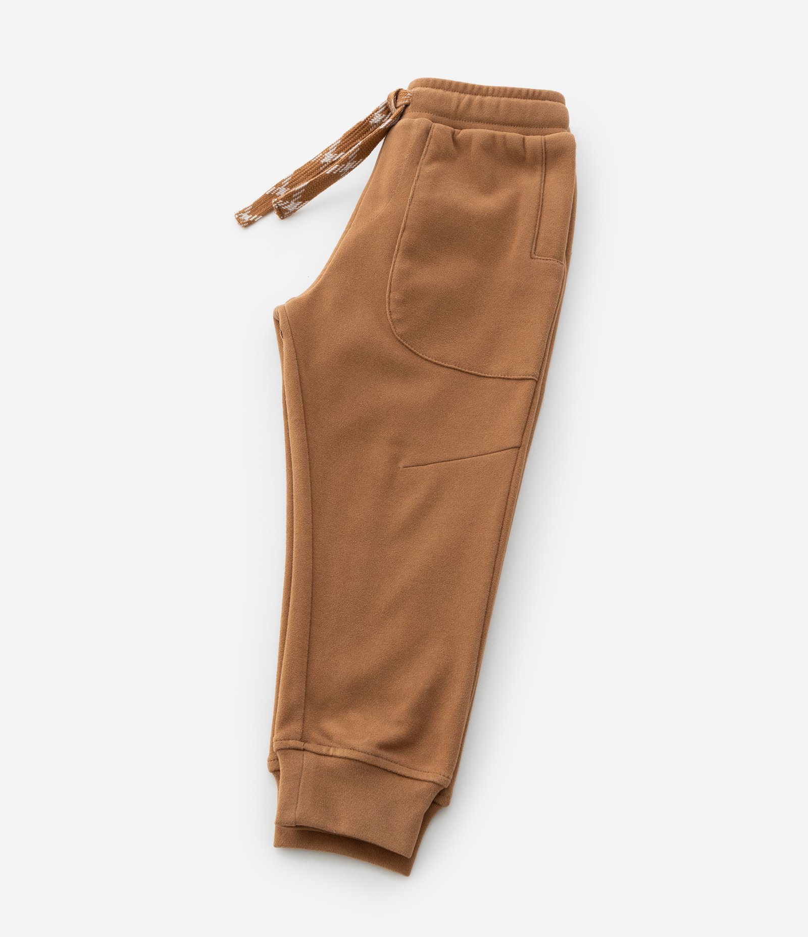 Calça Infantil em Felpa Liso com Cordão Ajustável - Tam 1 A 6 Anos Marrom 5