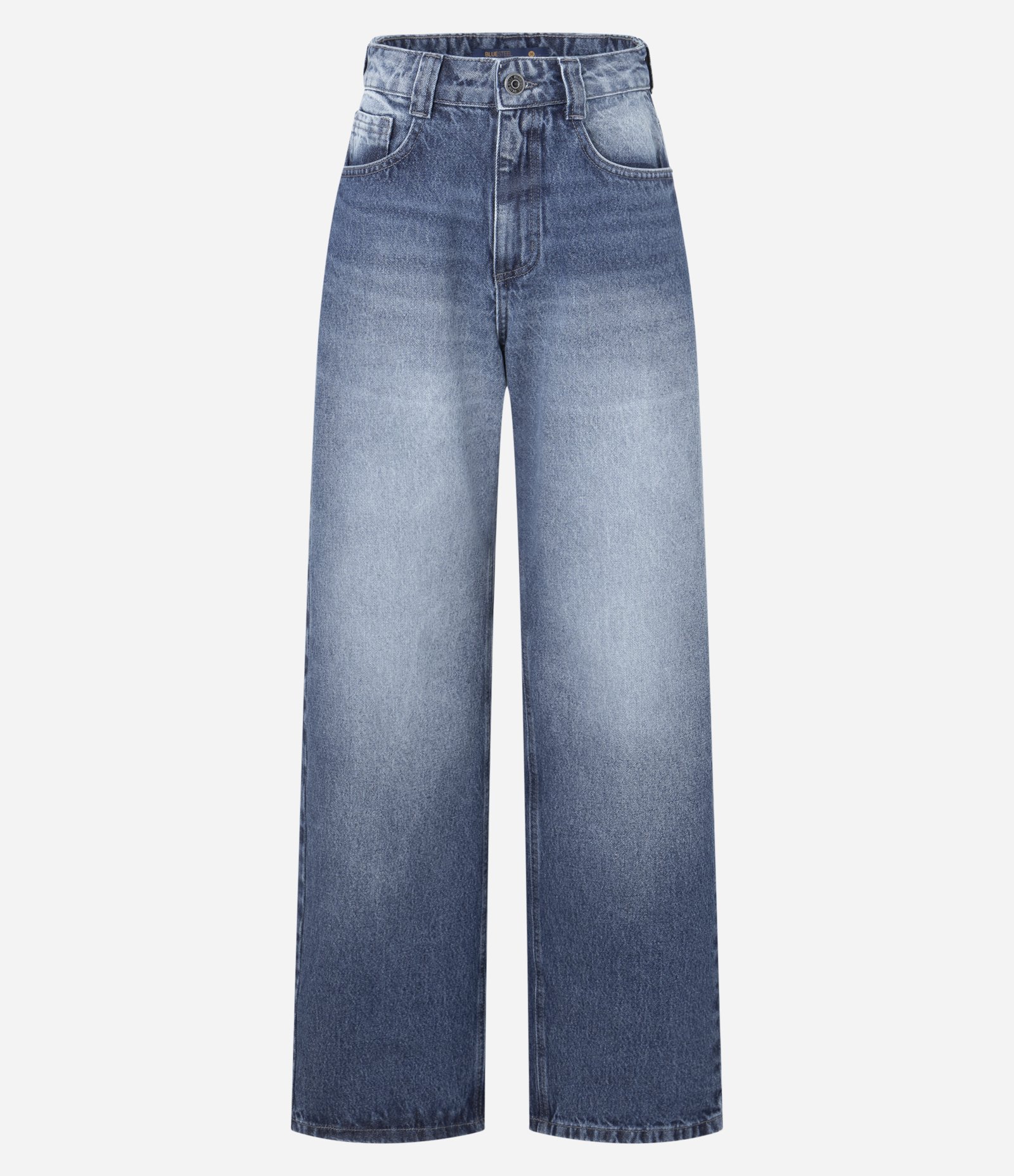 Calça Reta em Jeans com Cintura Média Azul 5
