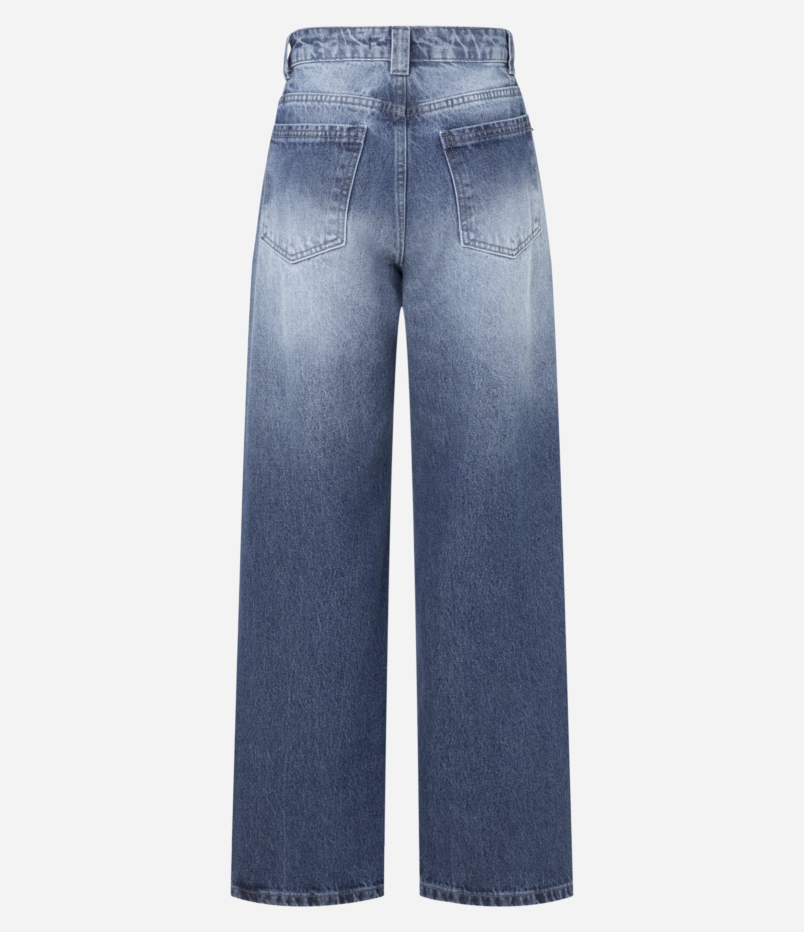 Calça Reta em Jeans com Cintura Média Azul 6