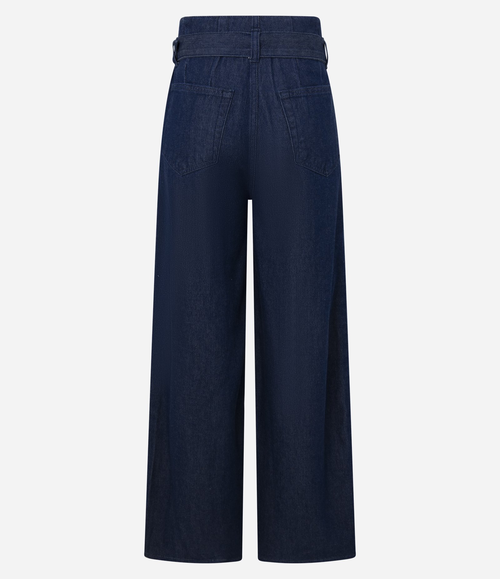 Calça Wide Leg Clochard em Jeans com Cintura Alta e Cinto Azul 5