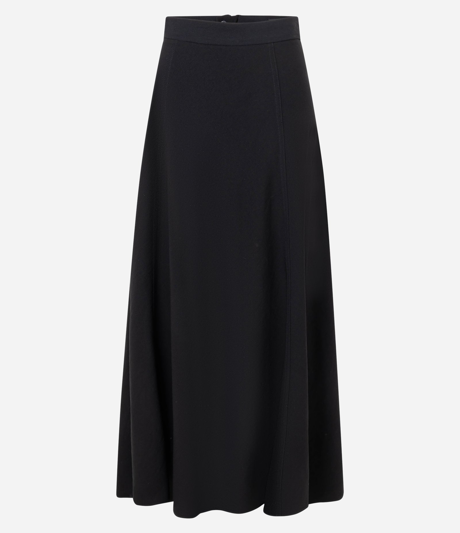 Saia Evasê Midi Alfaiatada em Viscose Preto 1