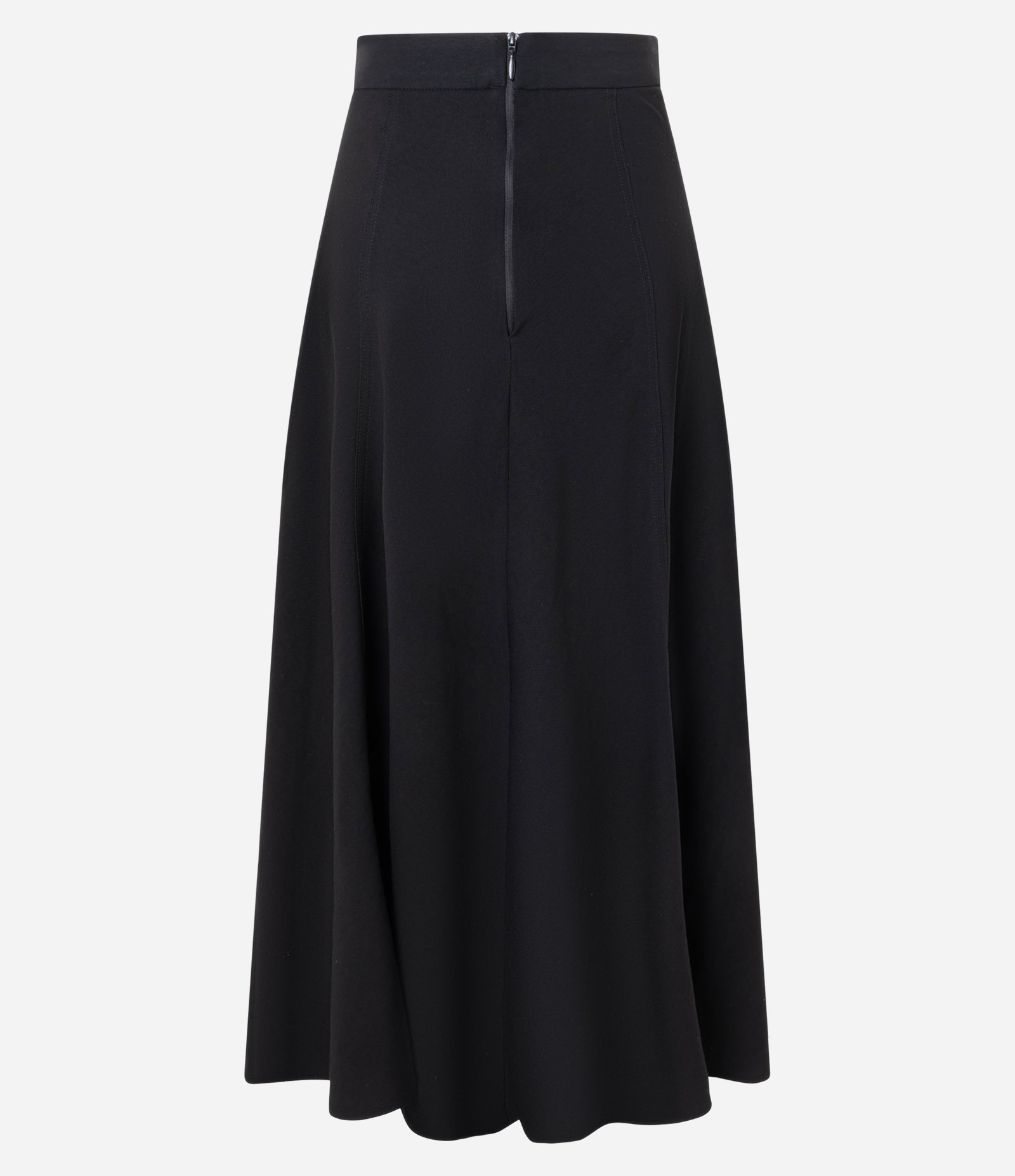 Saia Evasê Midi Alfaiatada em Viscose Preto 2