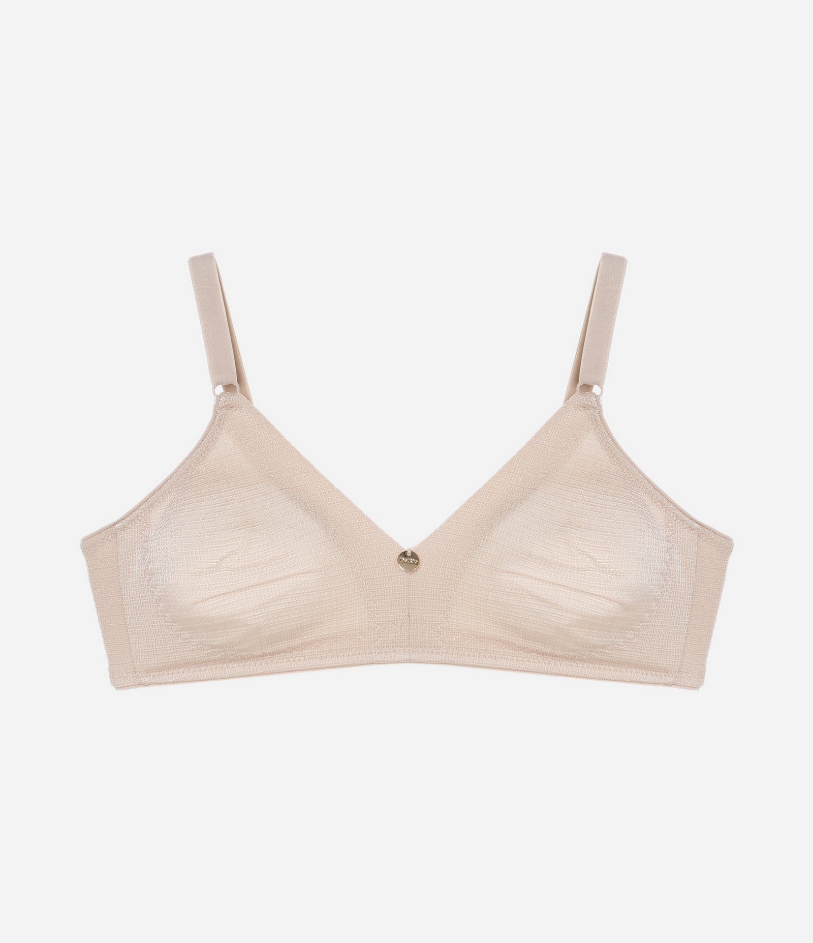 Sutiã sem Bojo Sem Aro em Microfibra Texturizada Delrio Bege 5